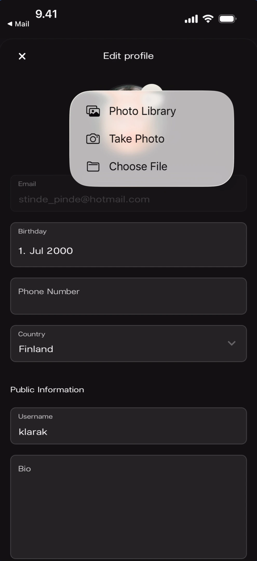 Photo picker action sheet