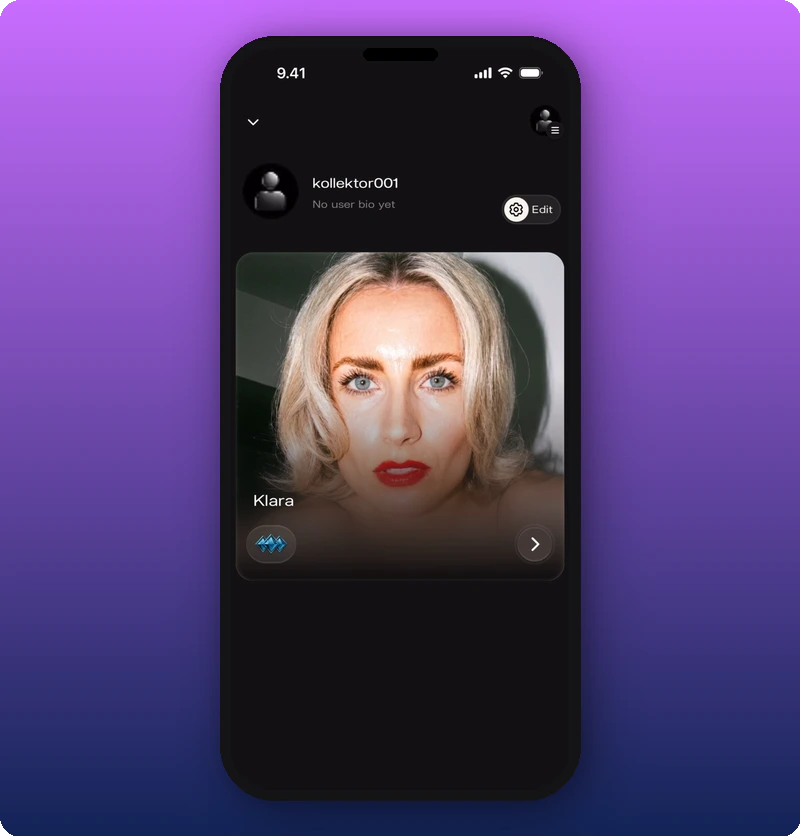 Profile overview with default avatar