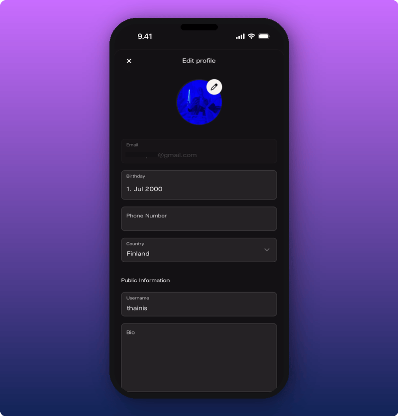 Your photo updated on the Edit profile page