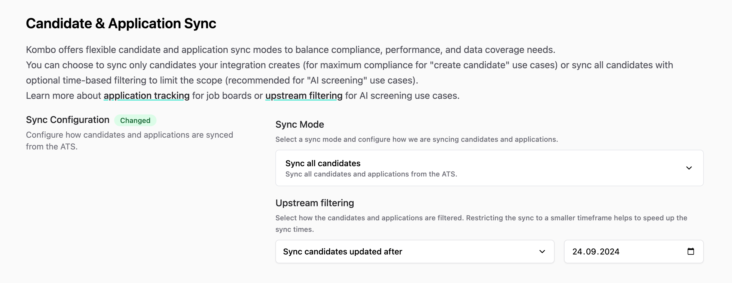 Upstream filtering configuration