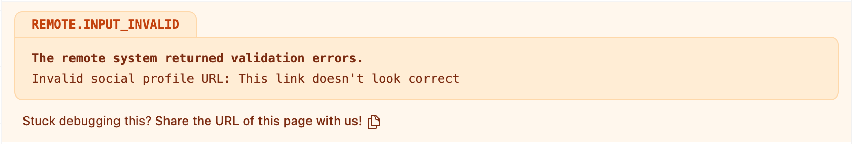 Invalid input error 1