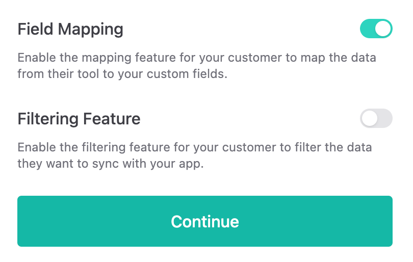 Integration Creation Form Setup Flow Toggles