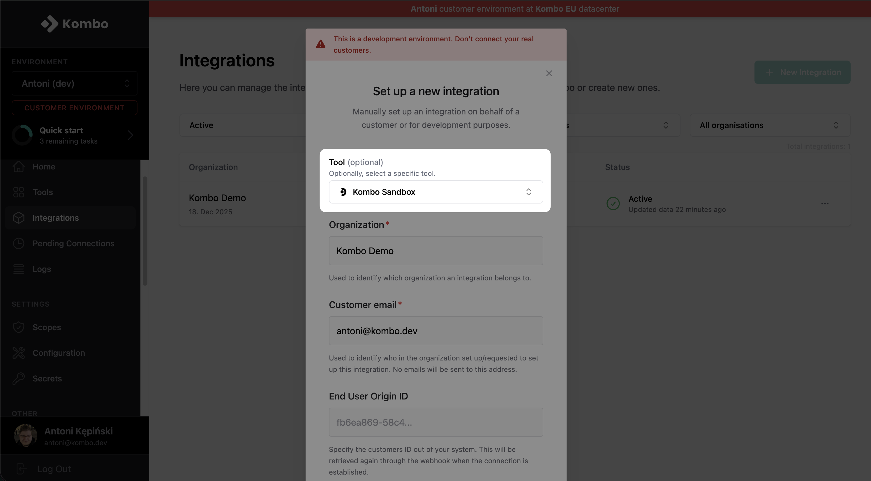 Select Kombo Sandbox