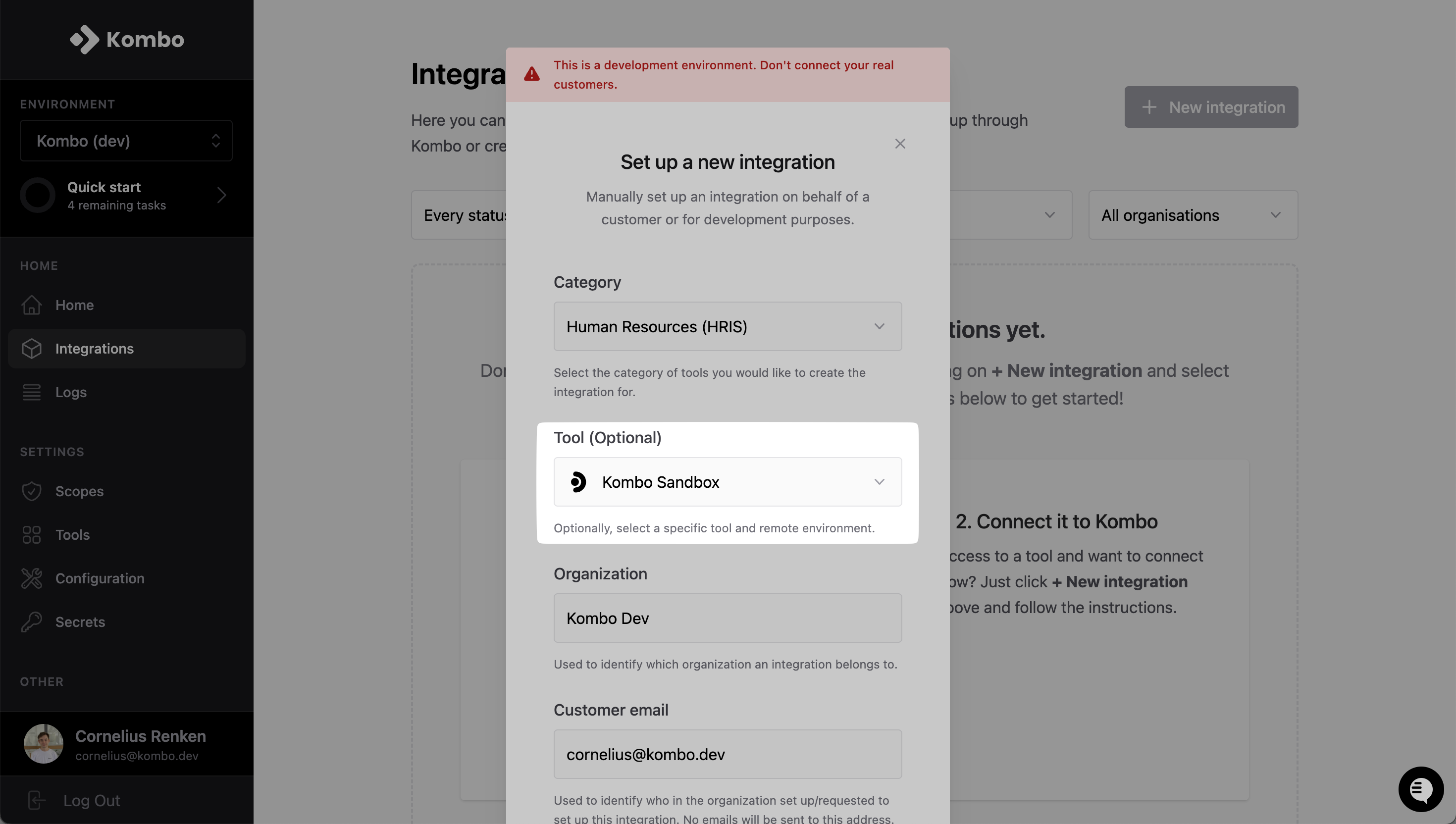 Select kombo sandbox