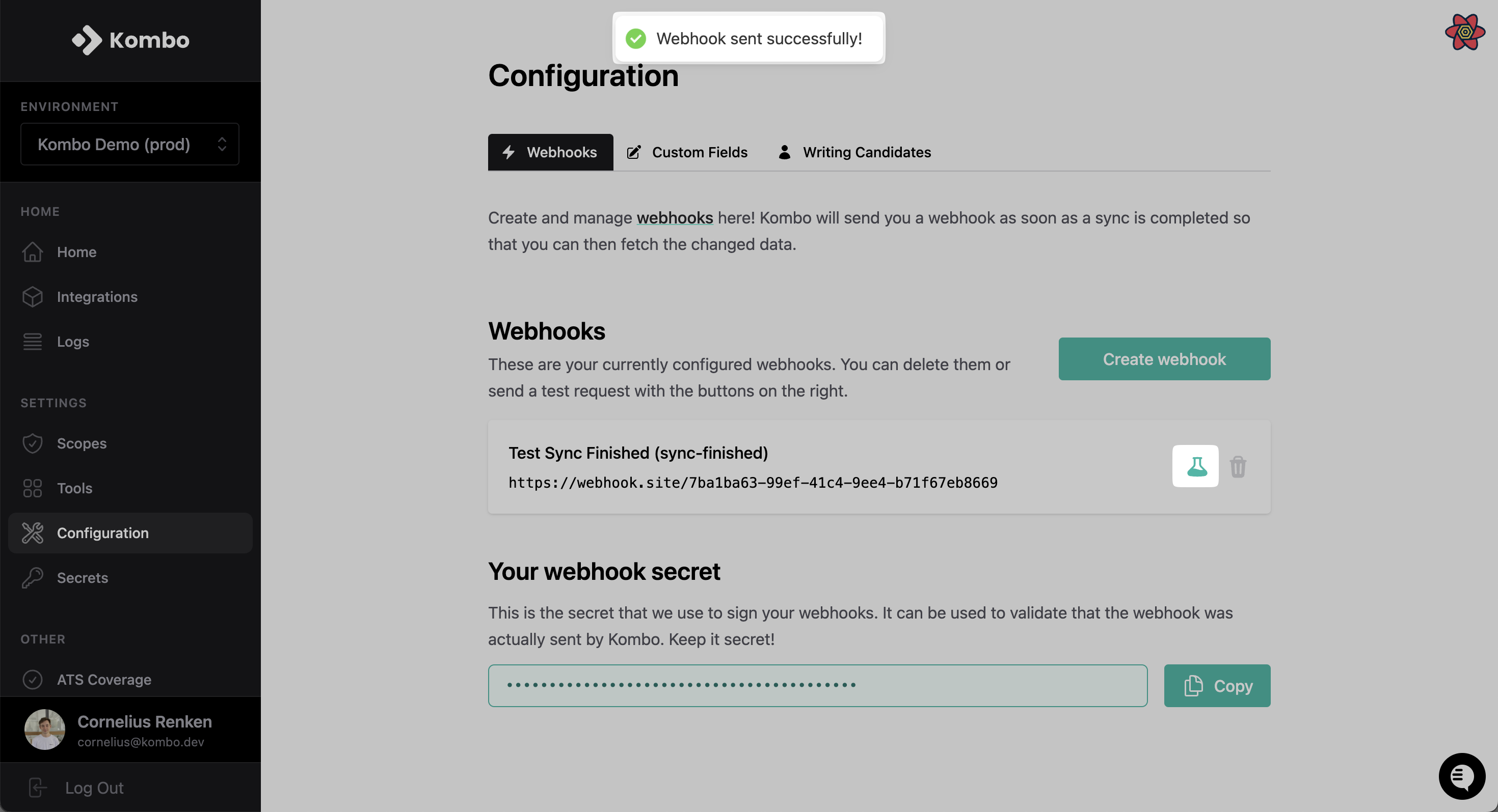 Test webhook