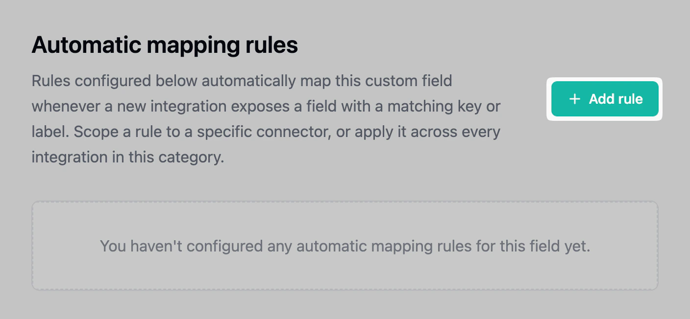 Automatic mapping rules empty
state