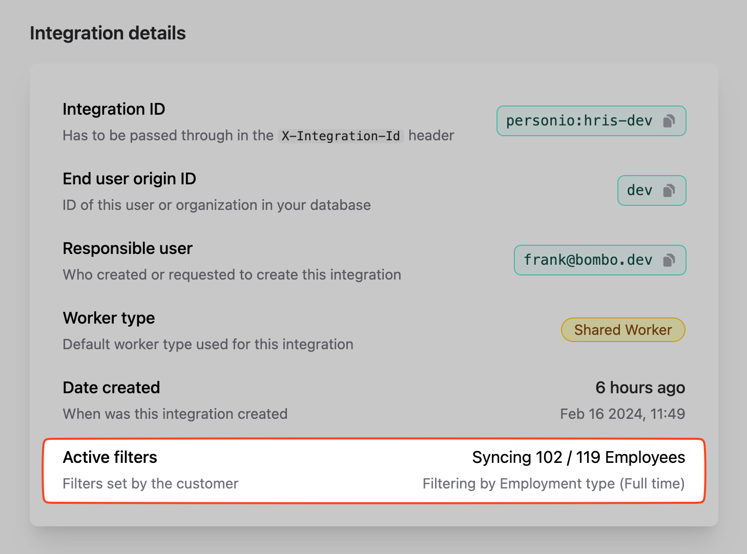 View active filters in the dashboard
