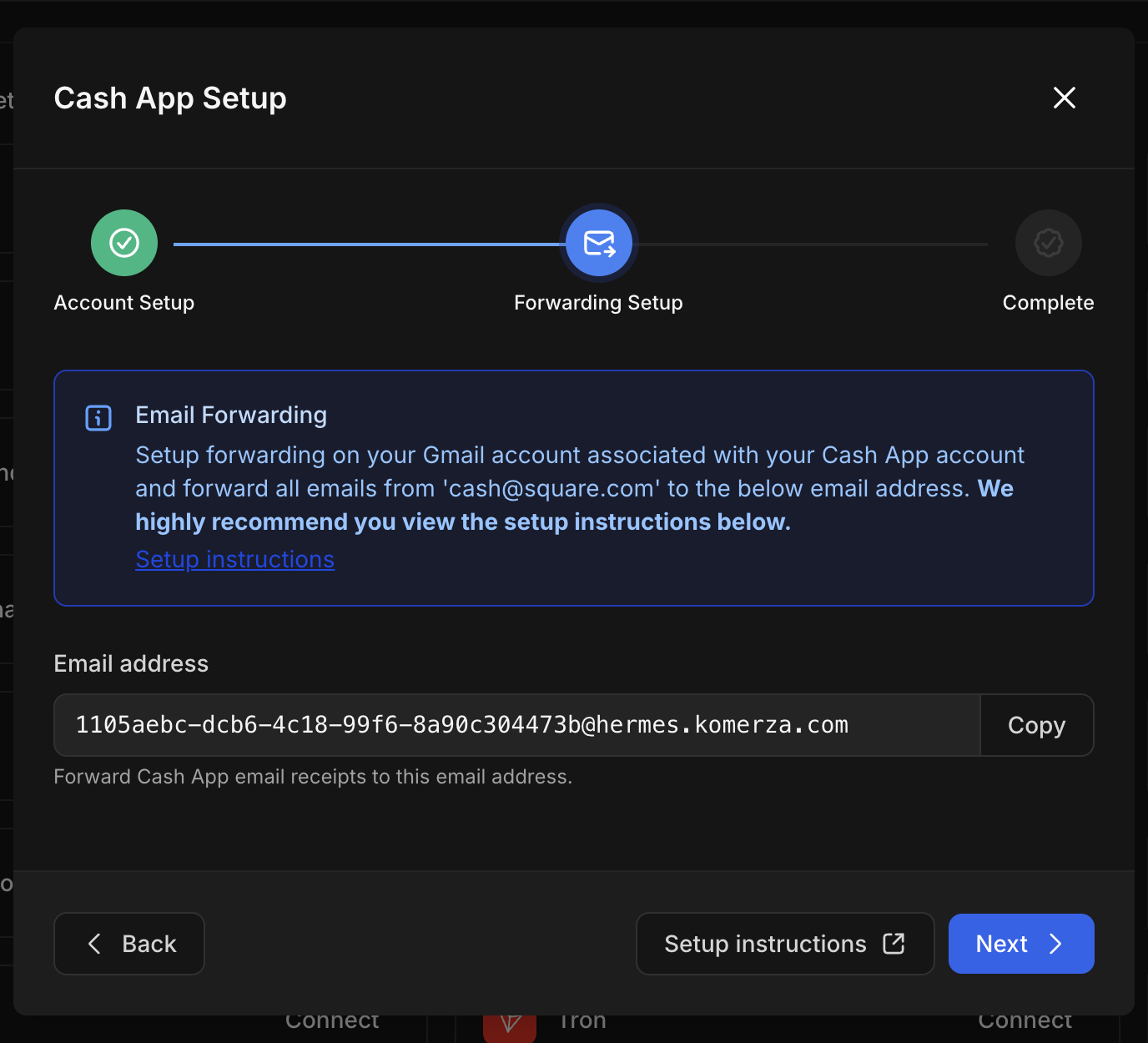 Copy Forwarding Email