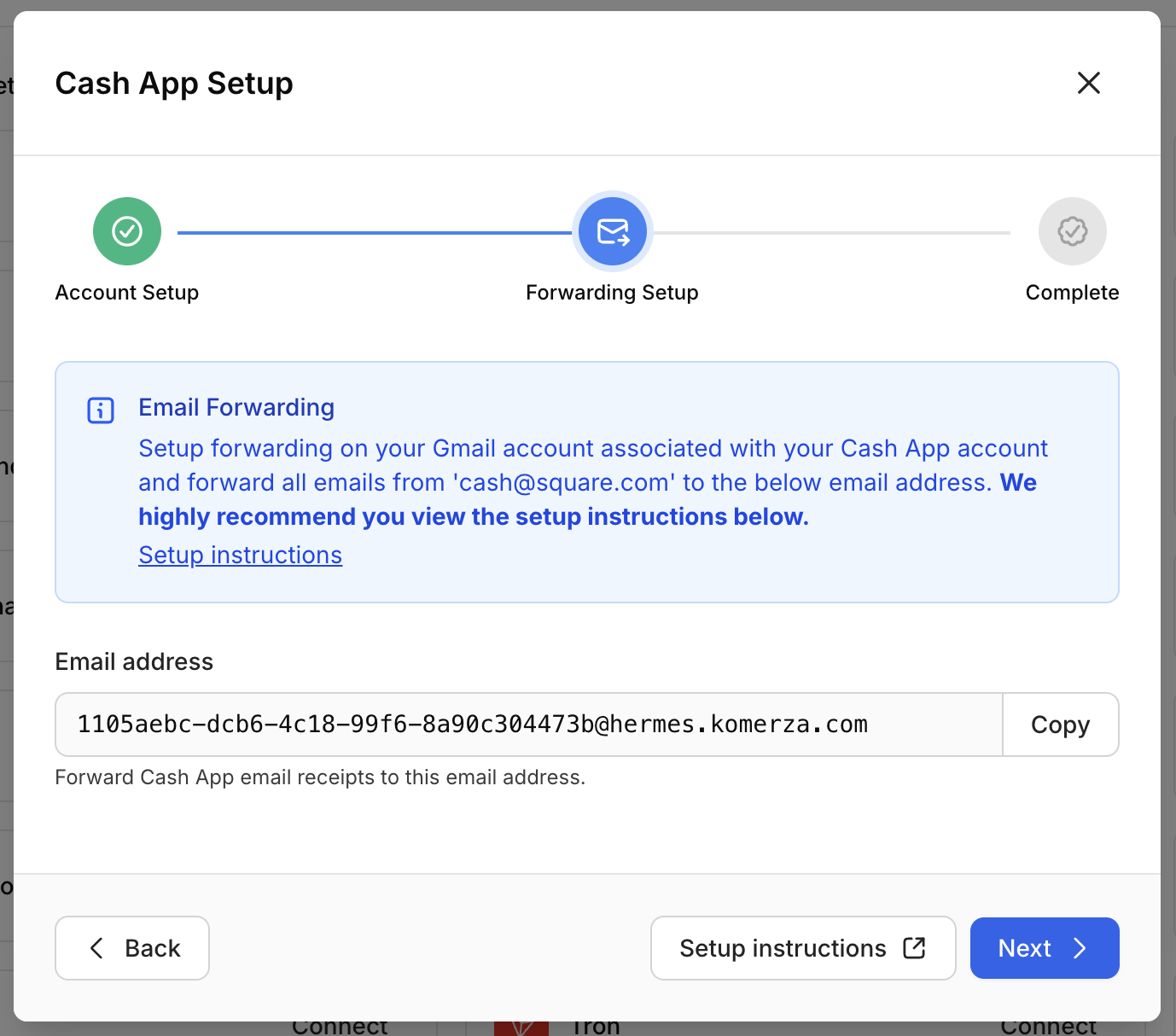 Copy Forwarding Email