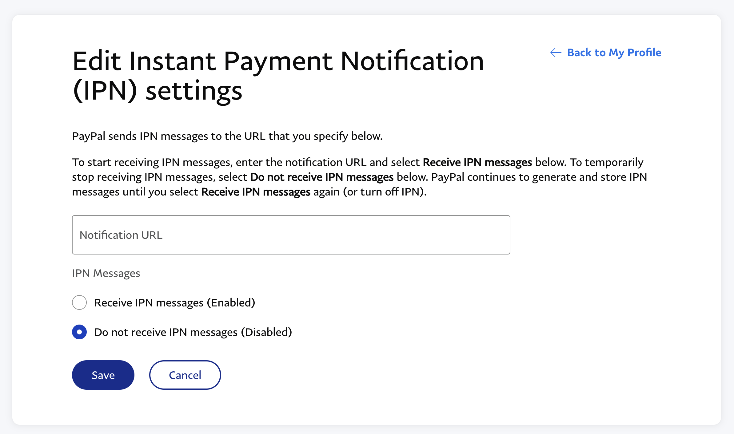 PayPal IPN Configuration