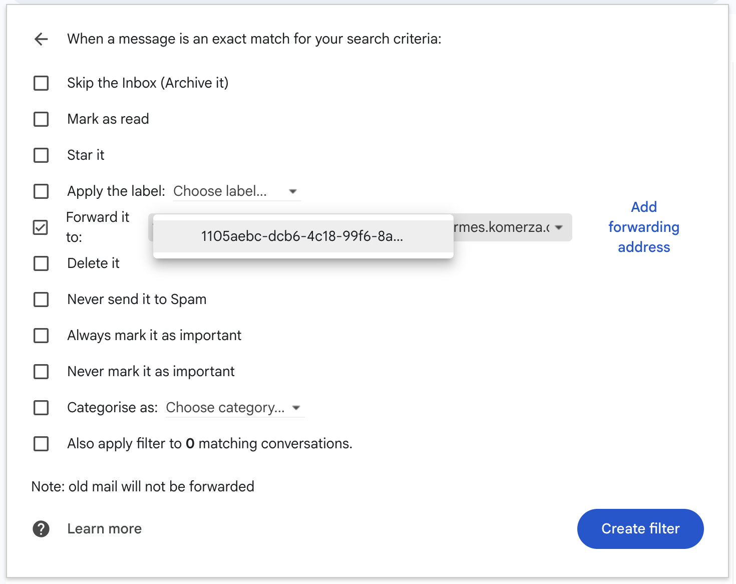 Create Filter Step 2