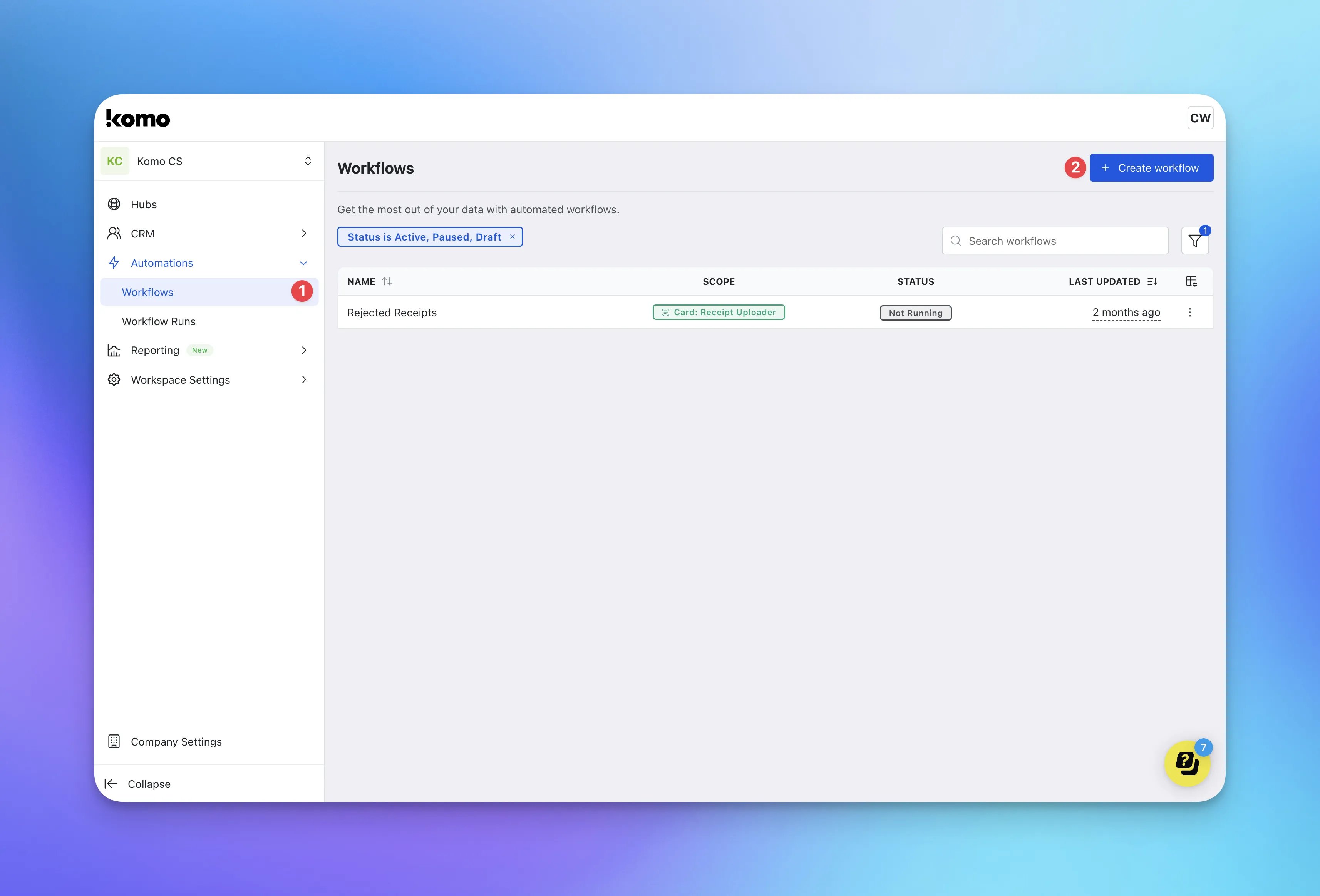 Workflows for Contact Lists: step 1 — Step 1: Build your workflow