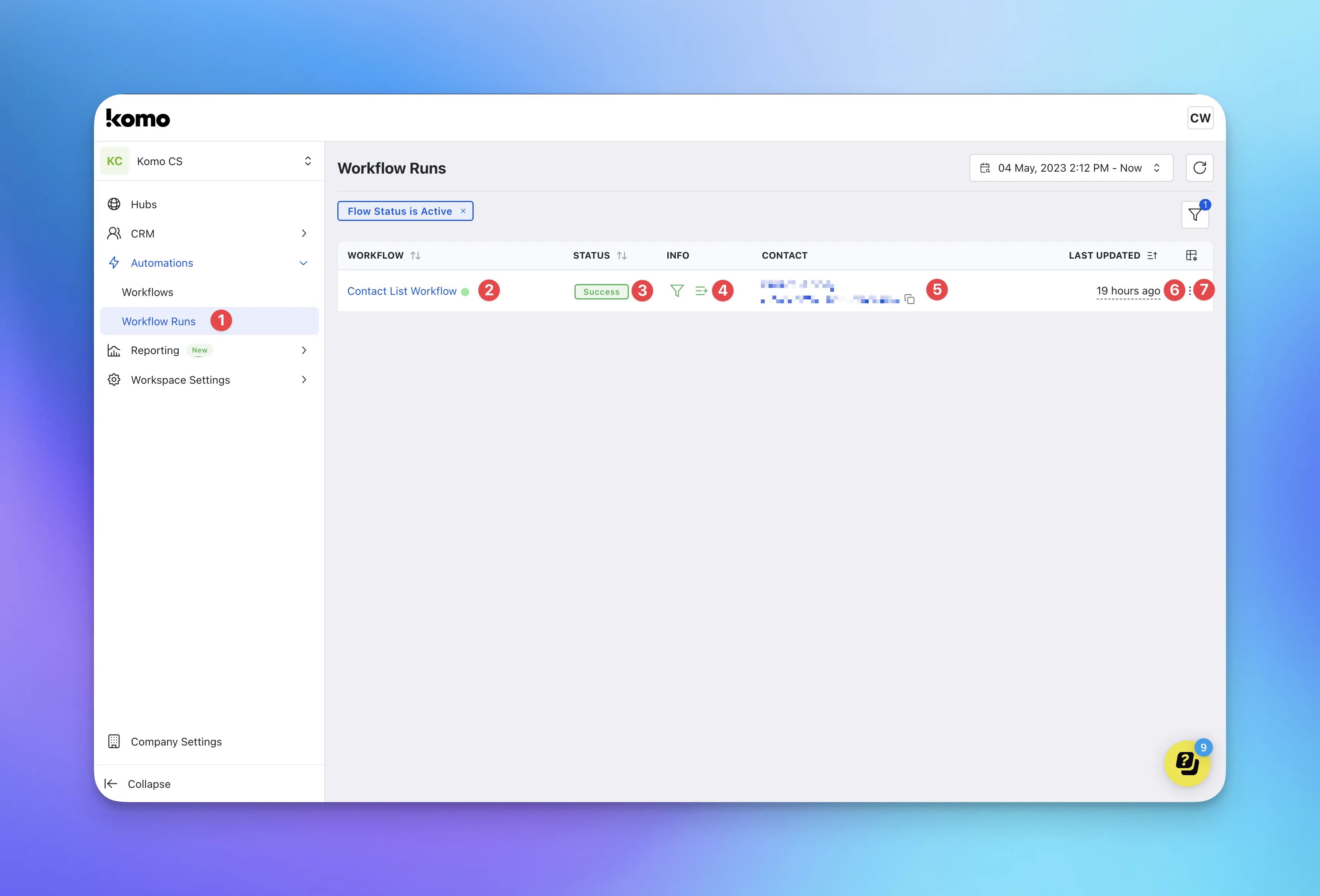 Workflows for Contact Lists: step 3 — Step 3: Test your workflow