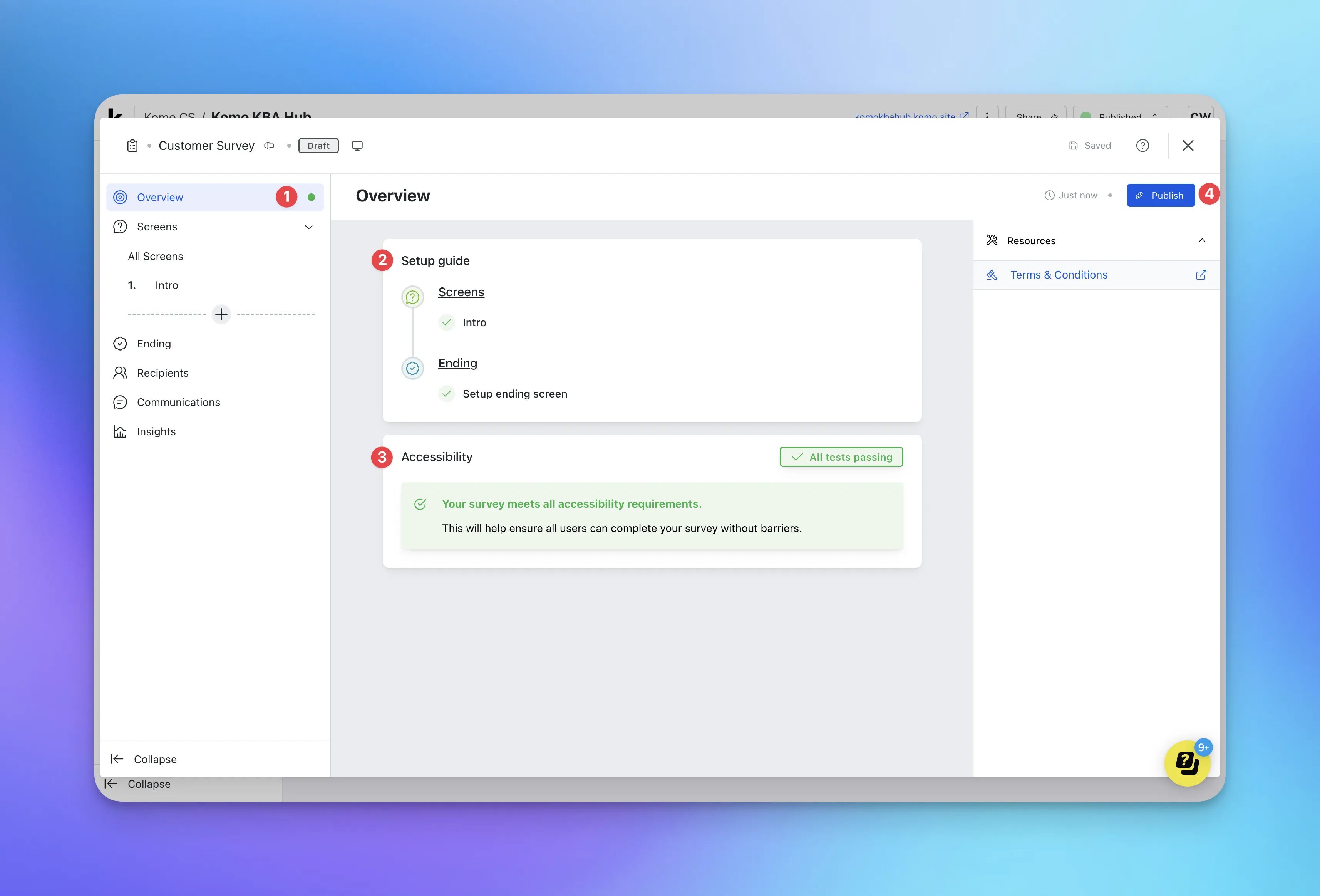 Surveys: step 5 — Step 5: Publish your survey