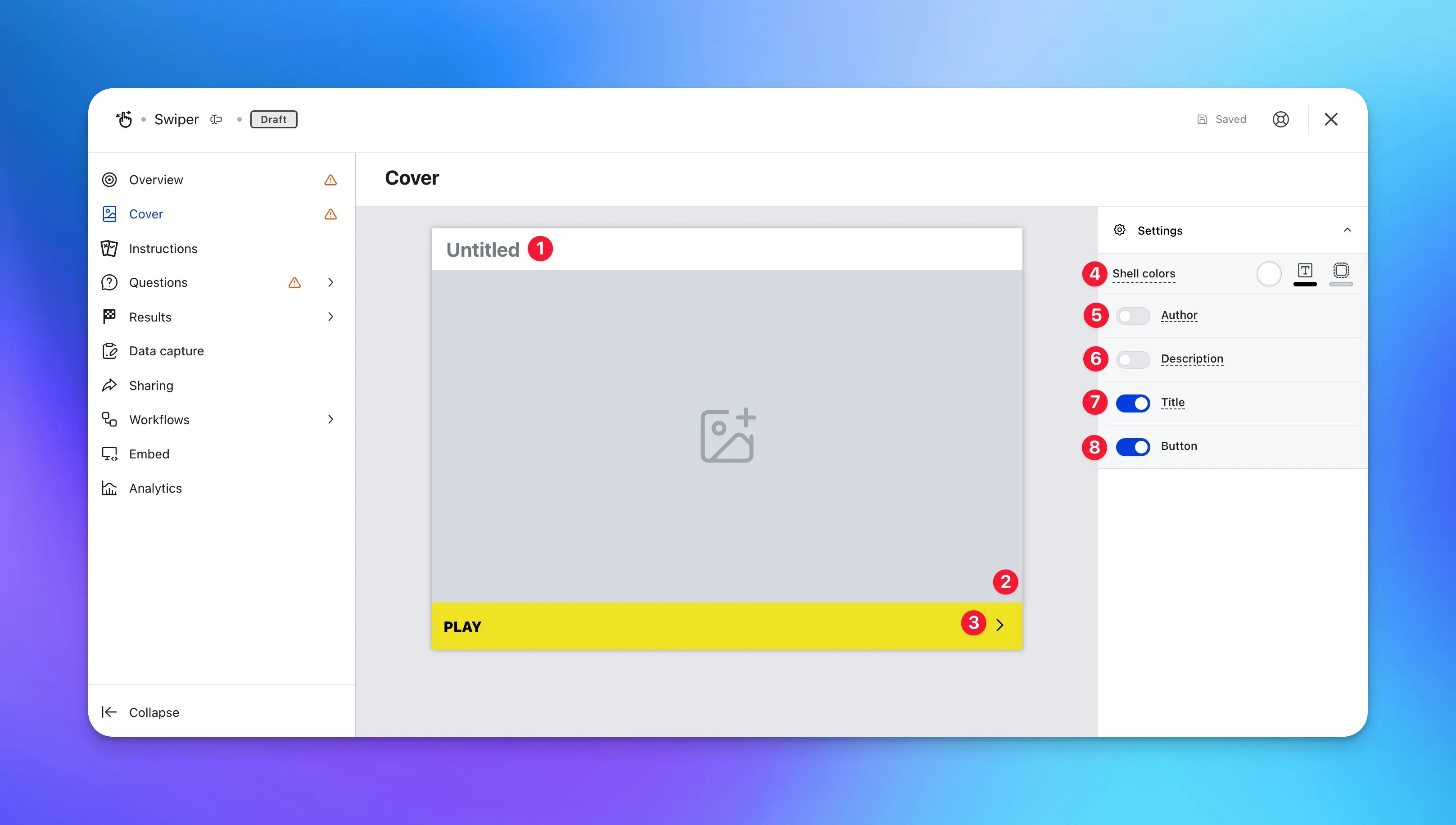 Swiper: step 2 — Step 2: Add a Cover image