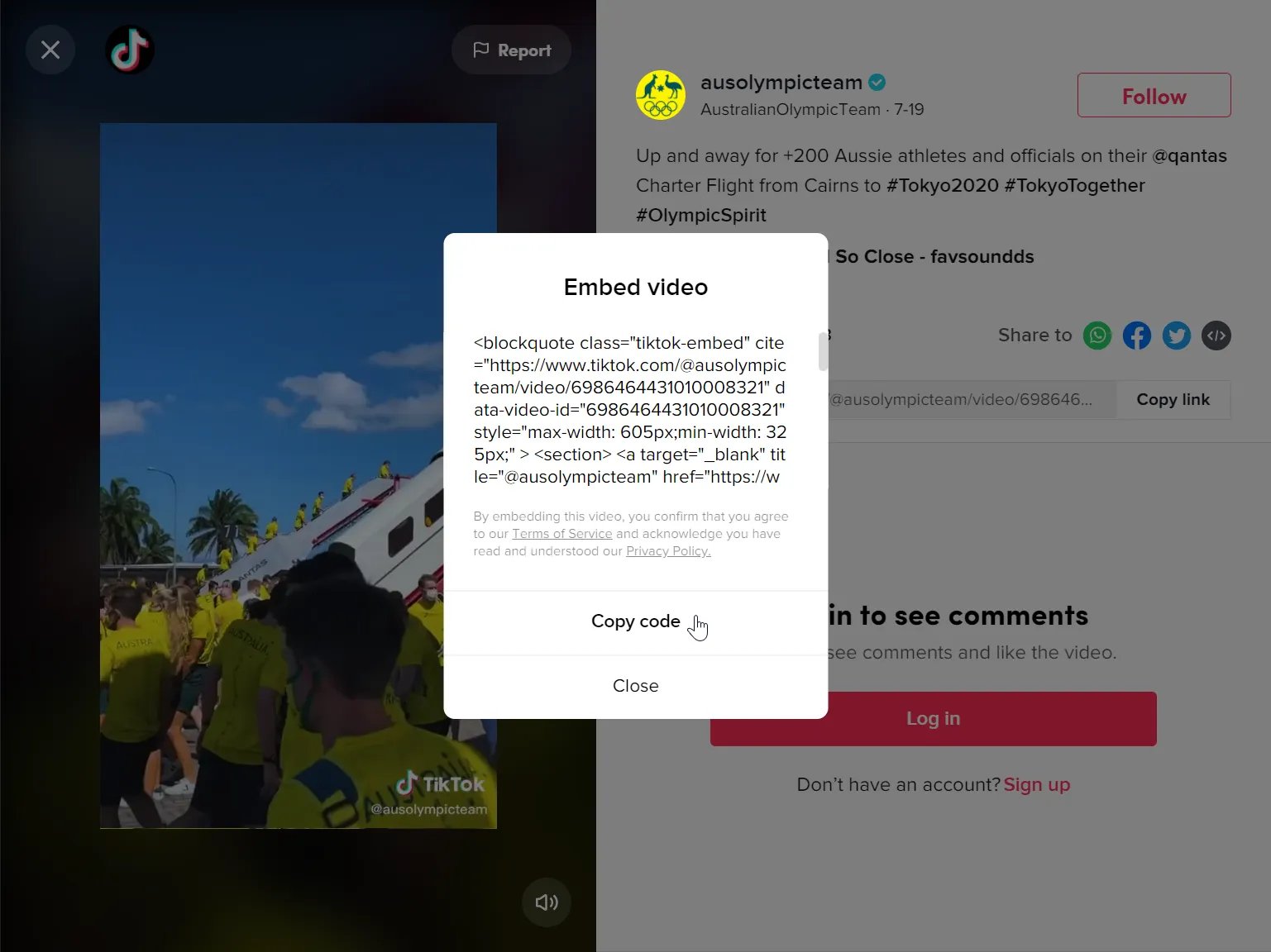 TikTok Card: step 2 — Step 2: Paste the link to the card