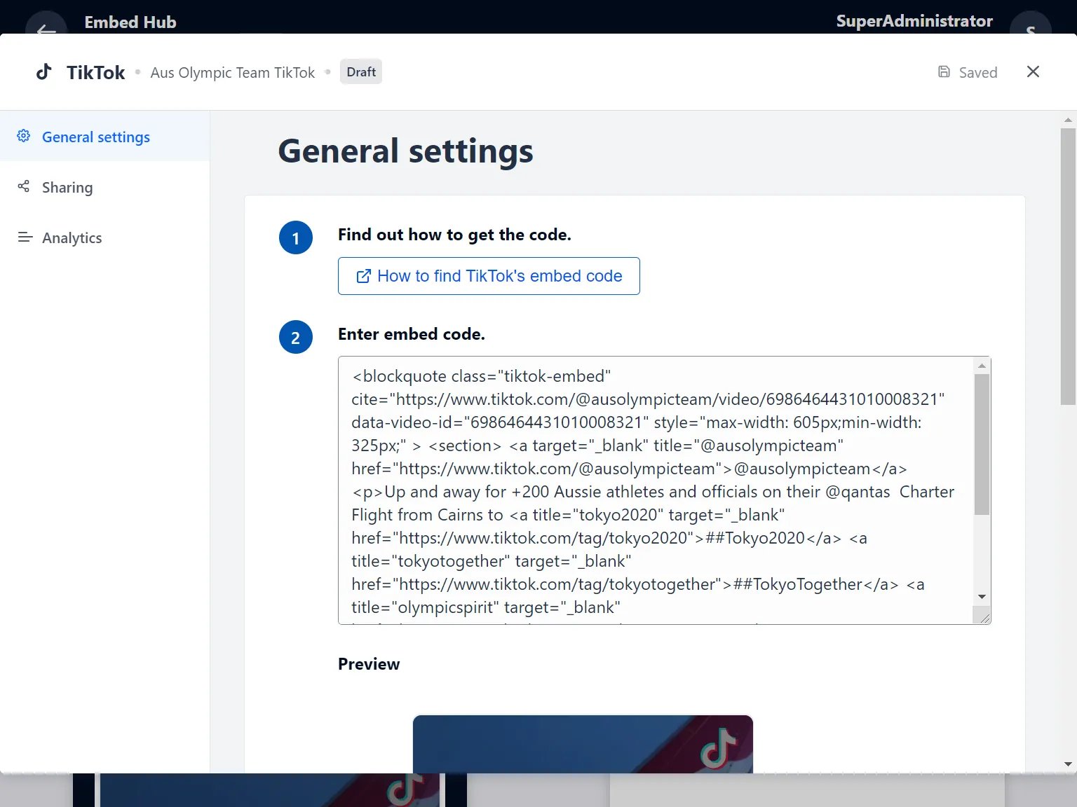 TikTok Card: step 3 — Step 2: Paste the link to the card