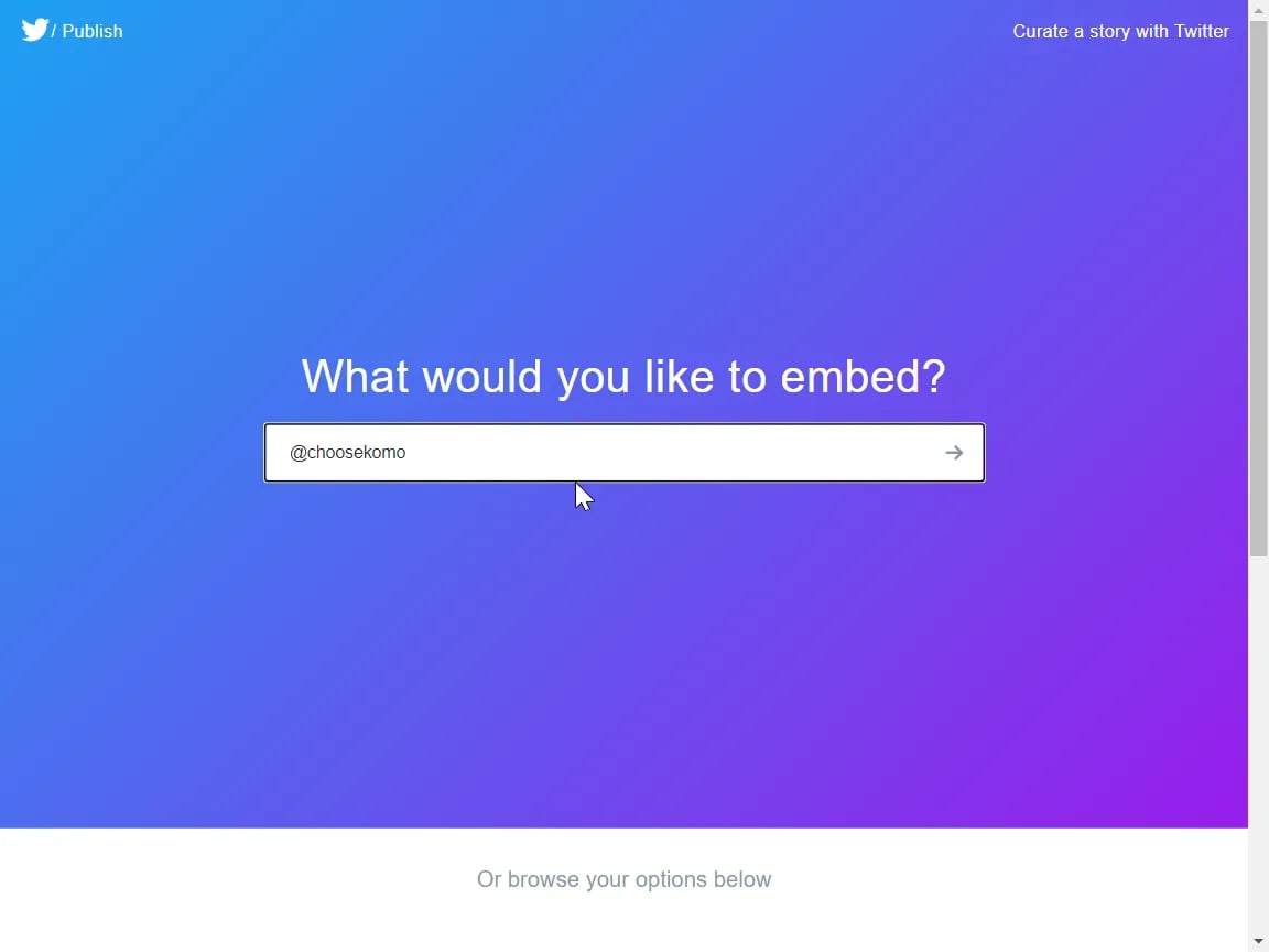 Twitter Card: step 1 — Step 2: Paste the link to the card