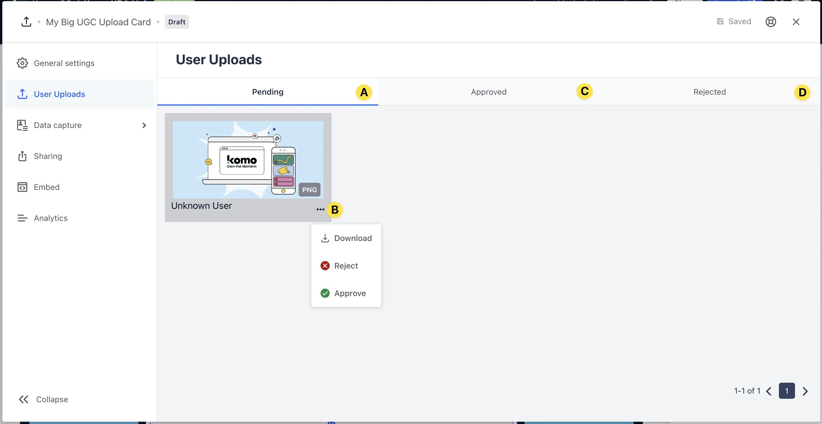 UGC Upload Card: option b — Step 2: Set up your card settings