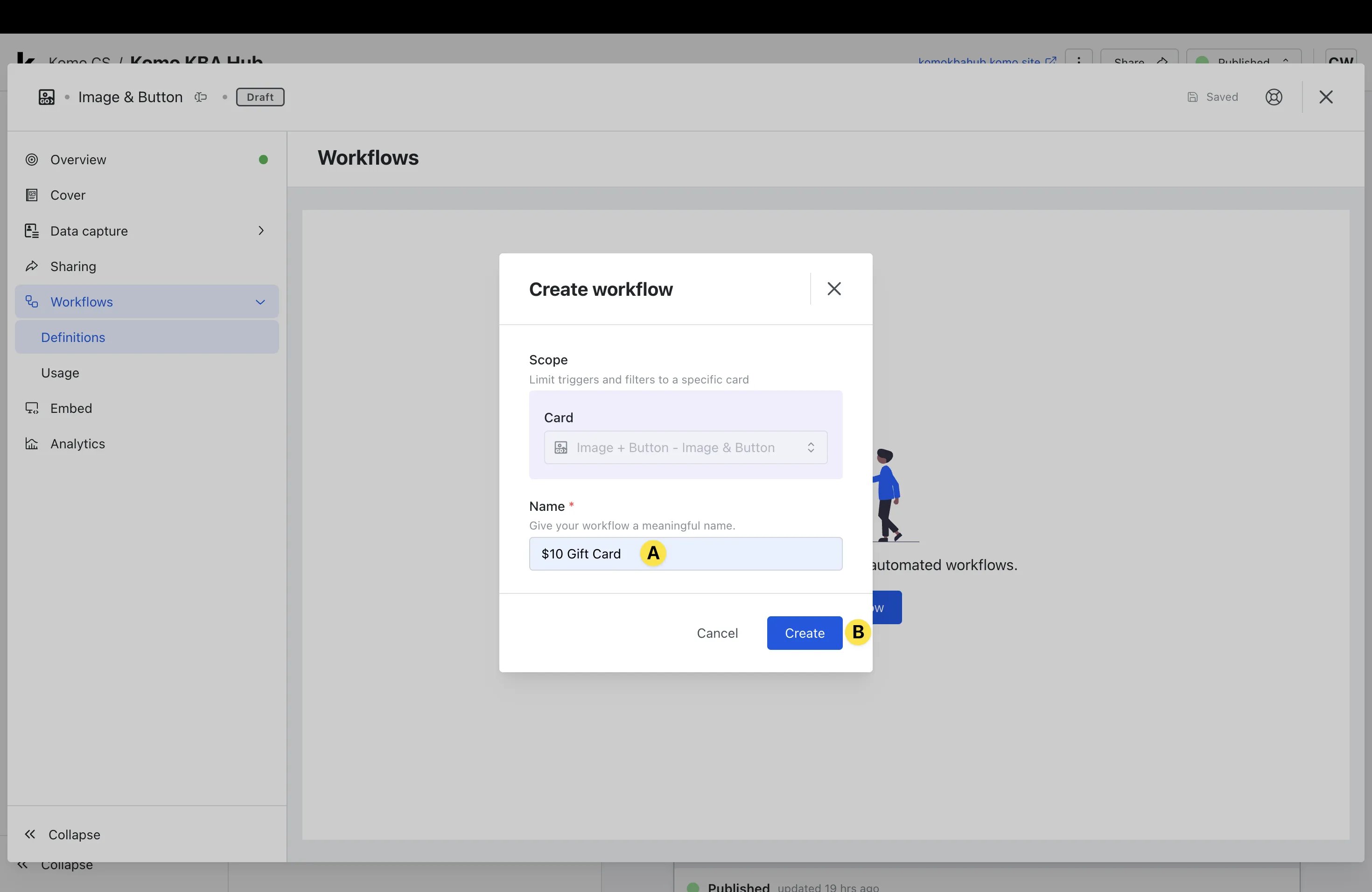 Vault Digital Mastercards: option a — Step 3: Build your workflow