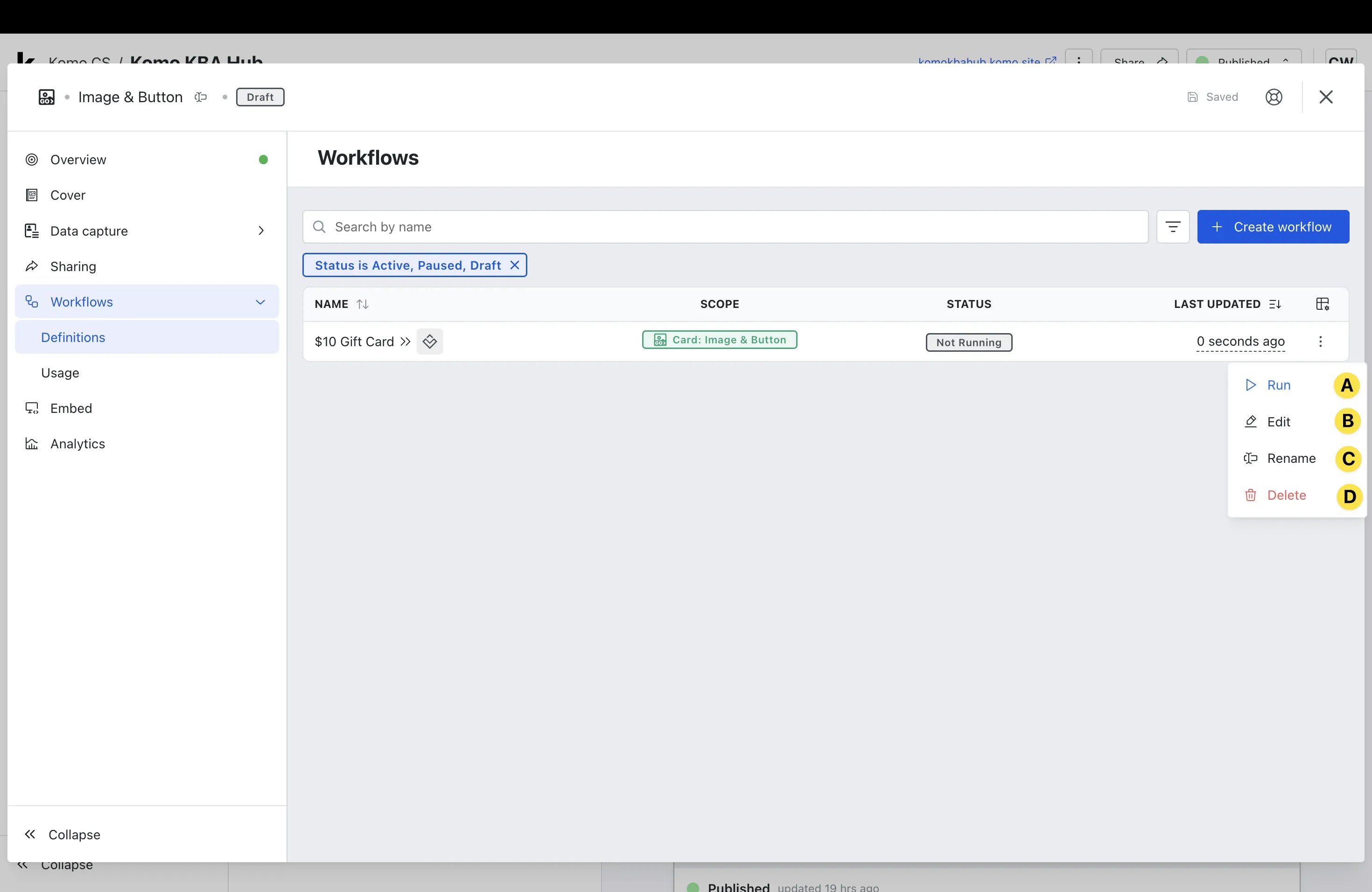Vault Digital Mastercards: option a — Step 4: Activate your workflow