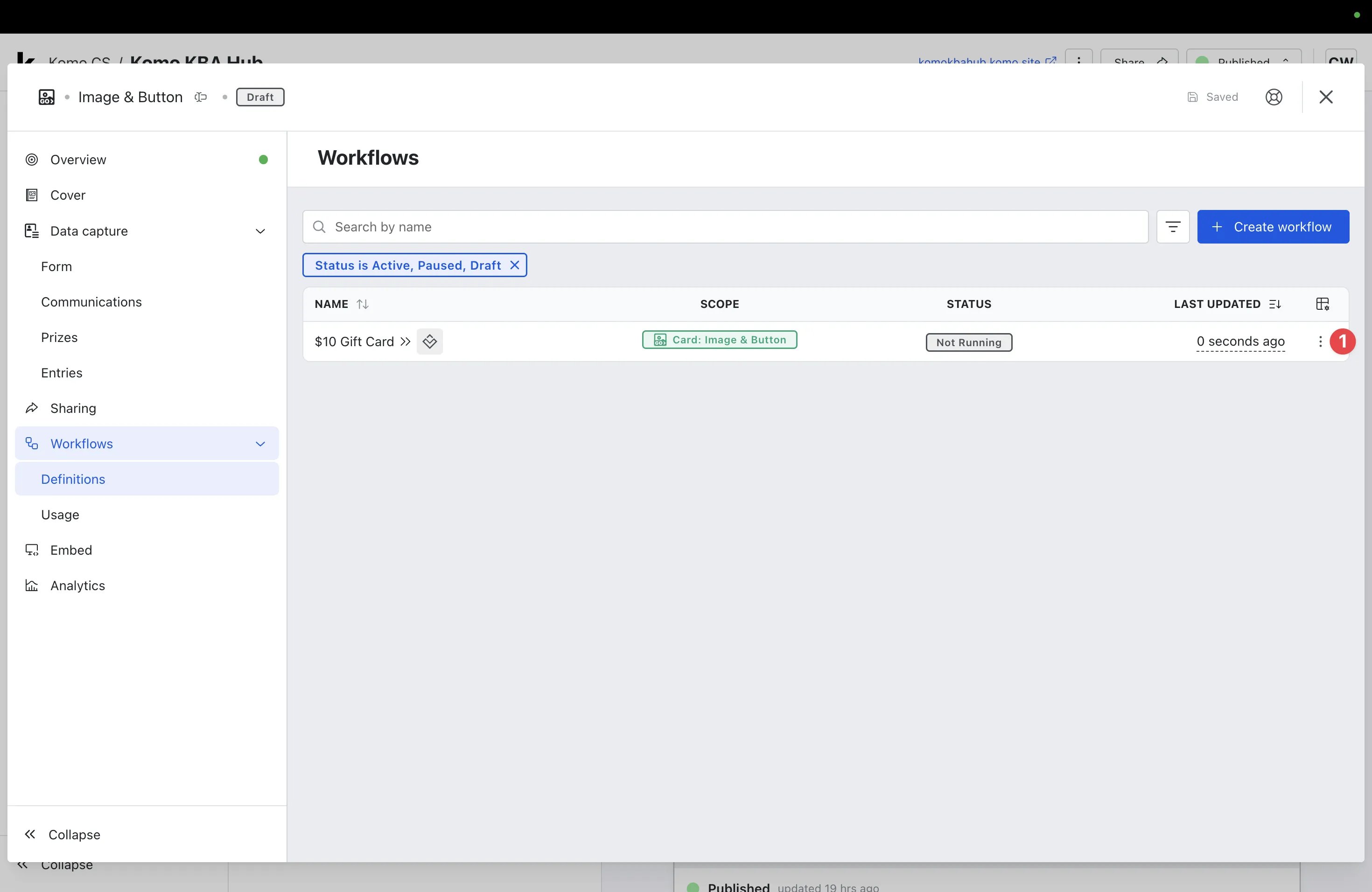 Vault Digital Mastercards: step 4 — Step 4: Activate your workflow