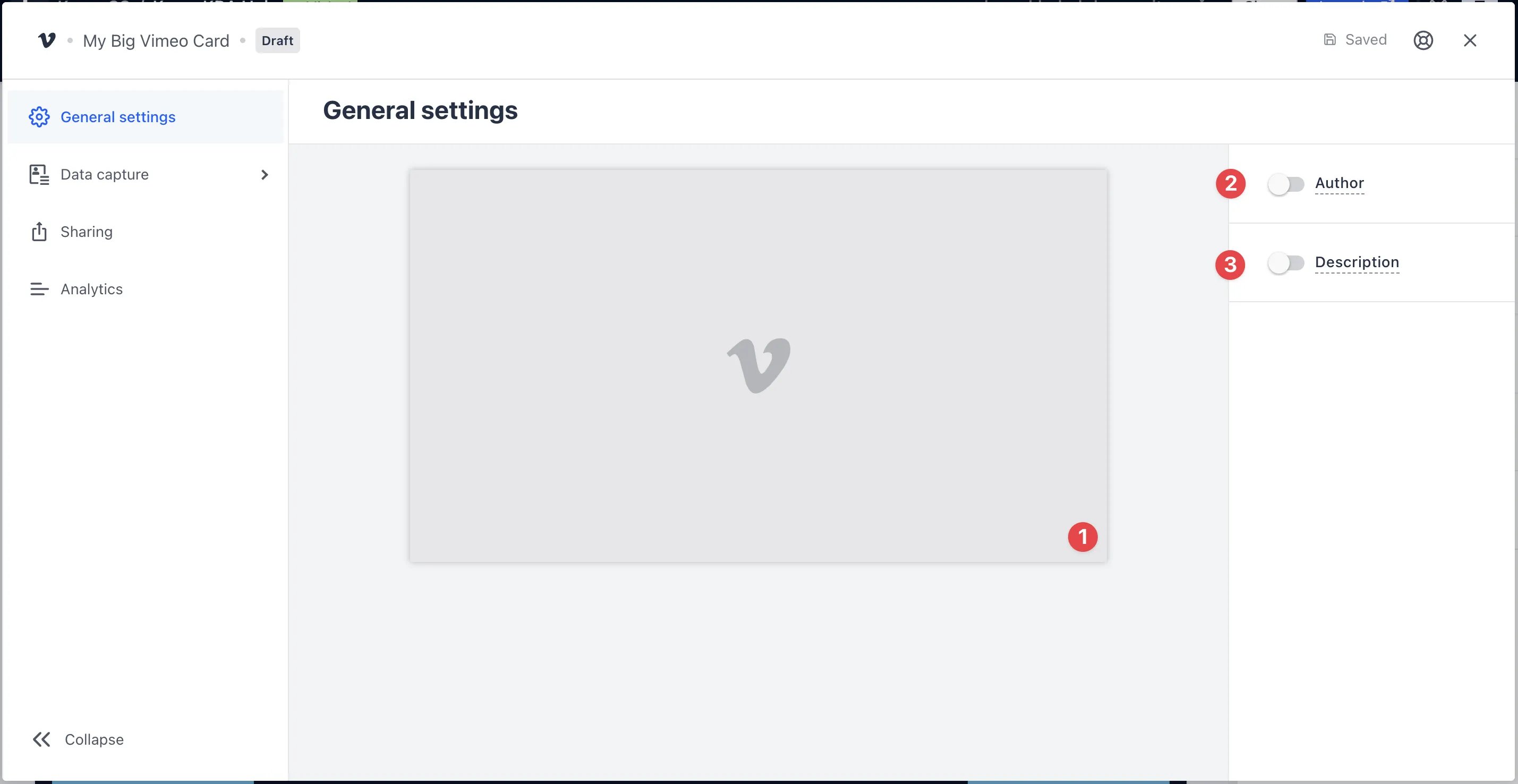 Vimeo Card: step 2 — Step 2: Set up your card link