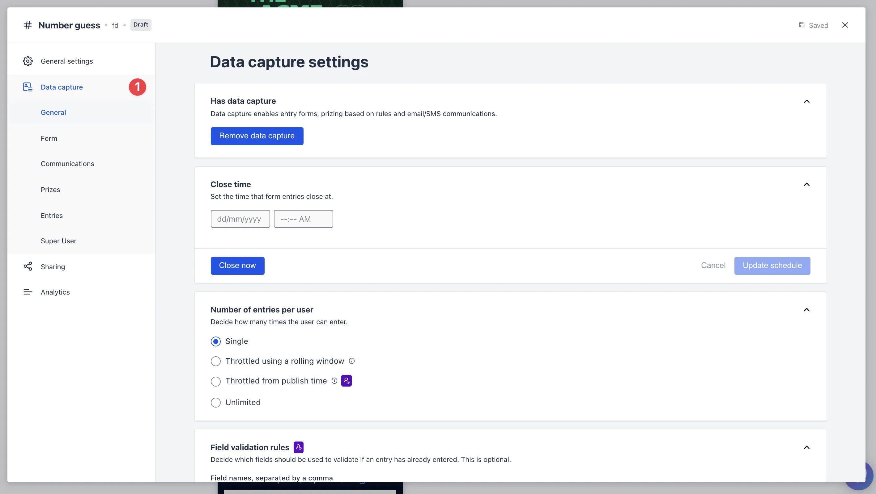 Personalised Prizing: step 4 — Step 4: Add a data capture