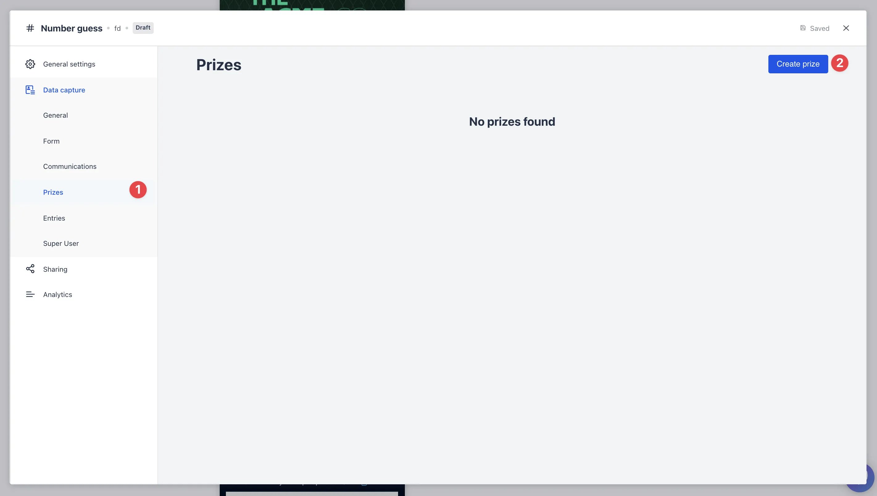 Personalised Prizing: step 5 — Step 5: Create a prize