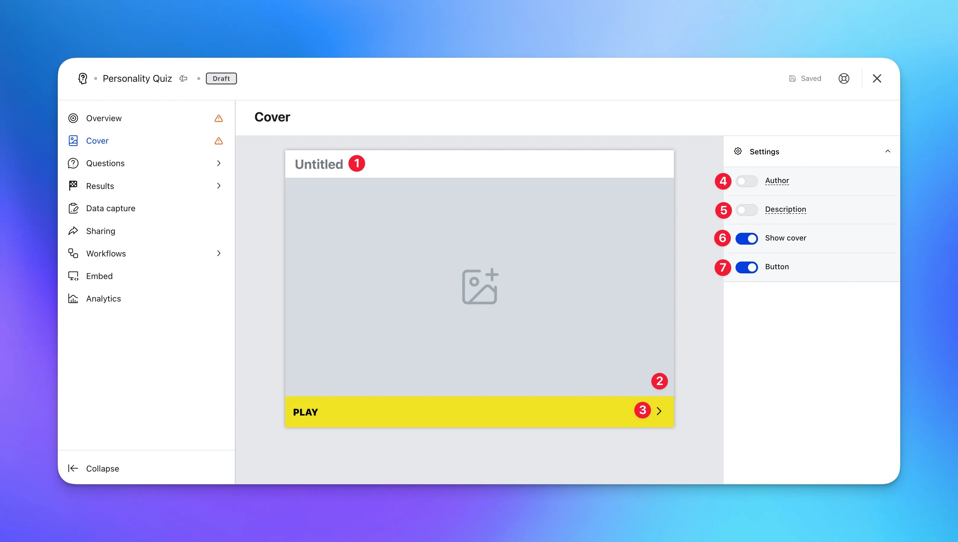 Personality Quiz: step 2 — Step 2: Adding a Cover image (Optional)