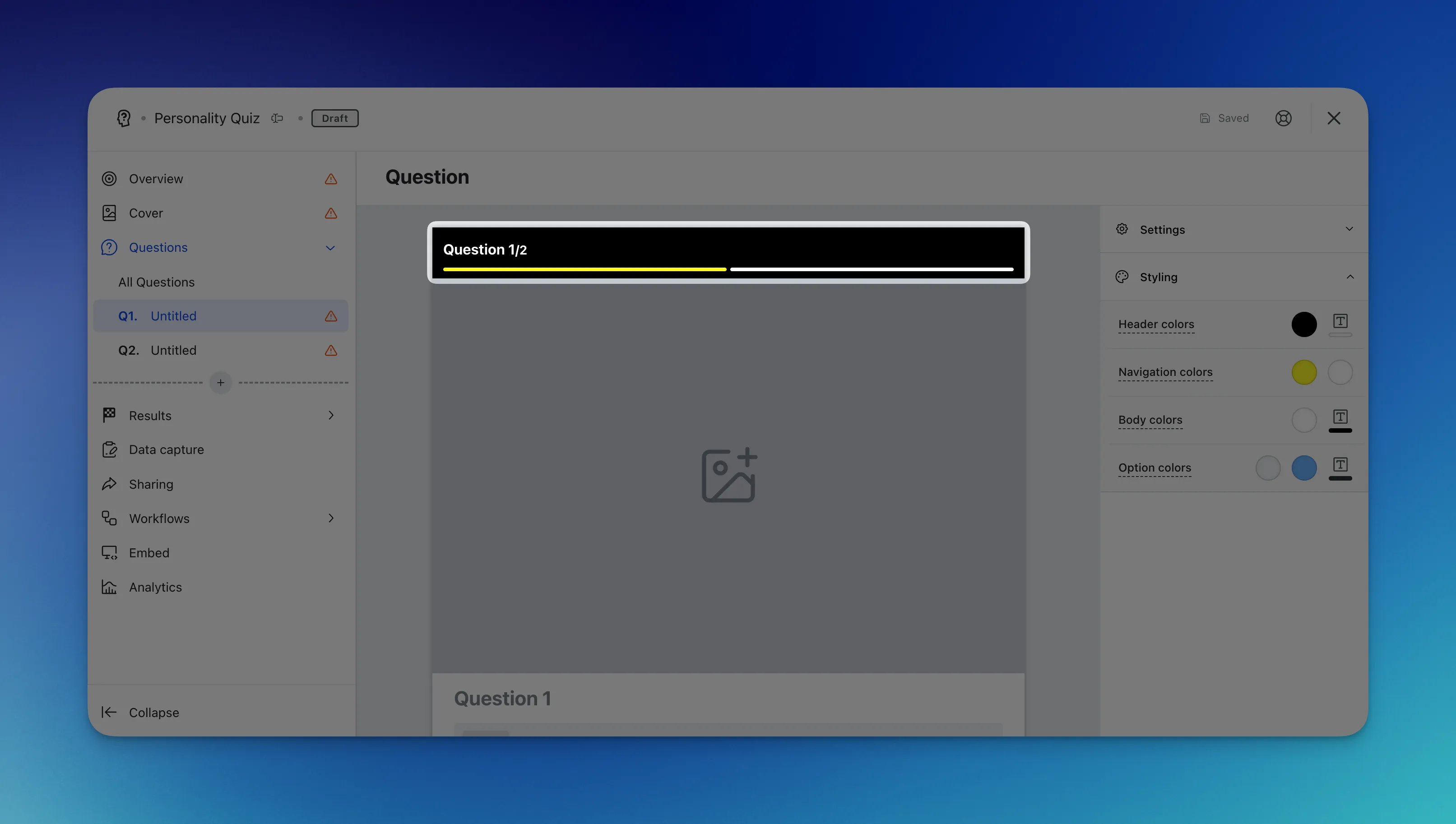 Personality Quiz: step 4: Adding Questions