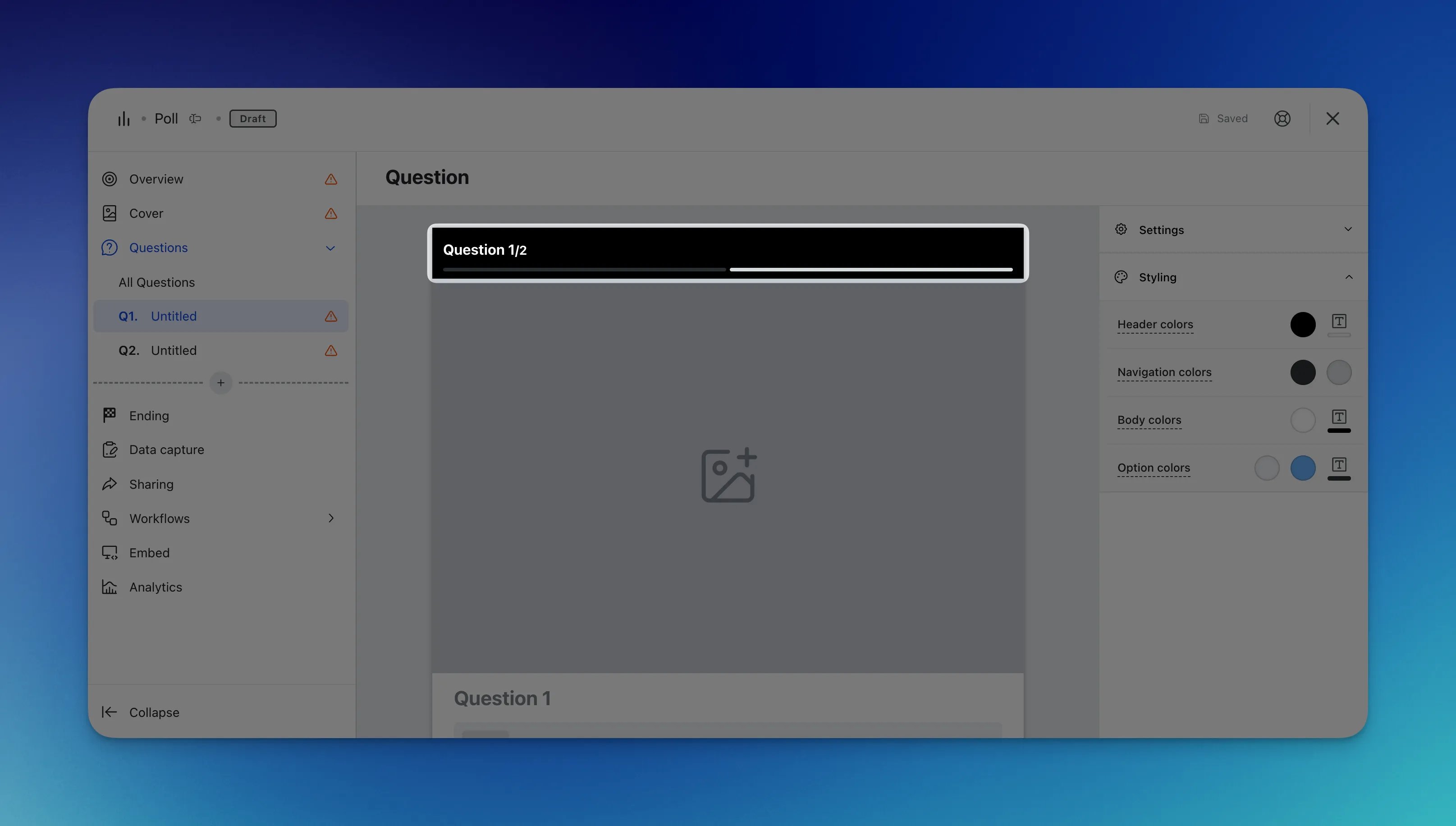 Poll: step 3: Adding Questions