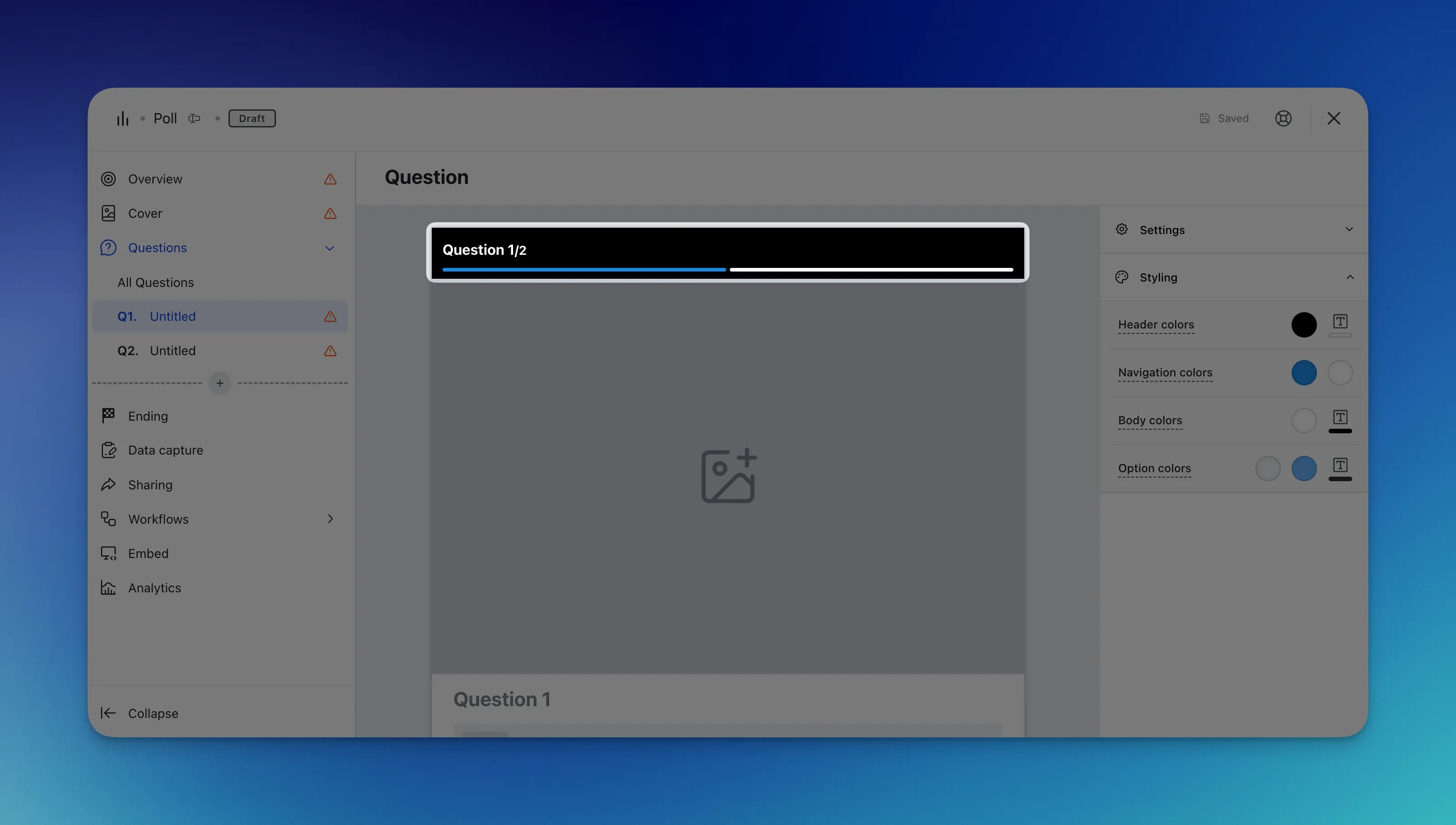Poll: step 3: Adding Questions