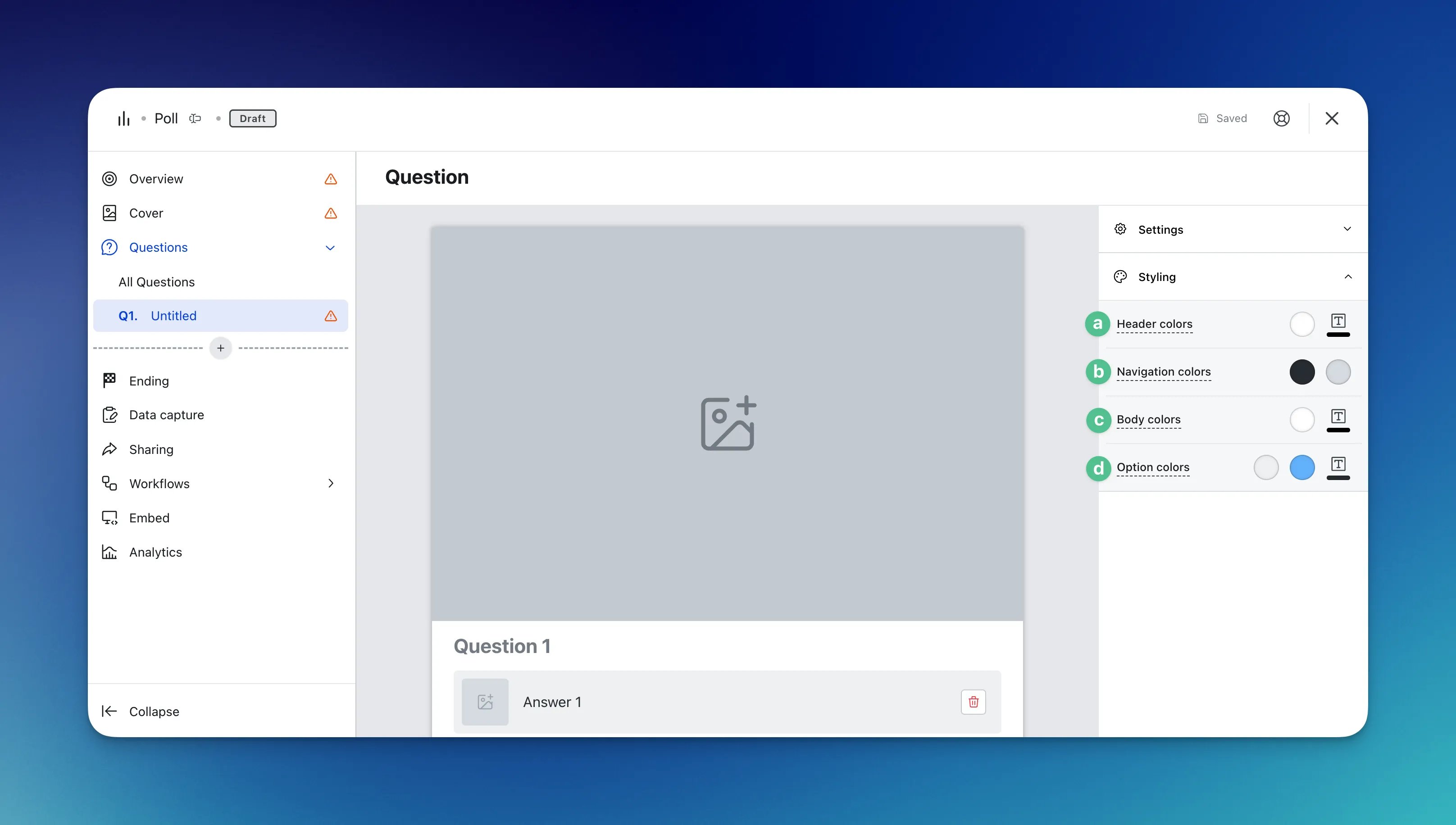 Poll: step 3: Adding Questions