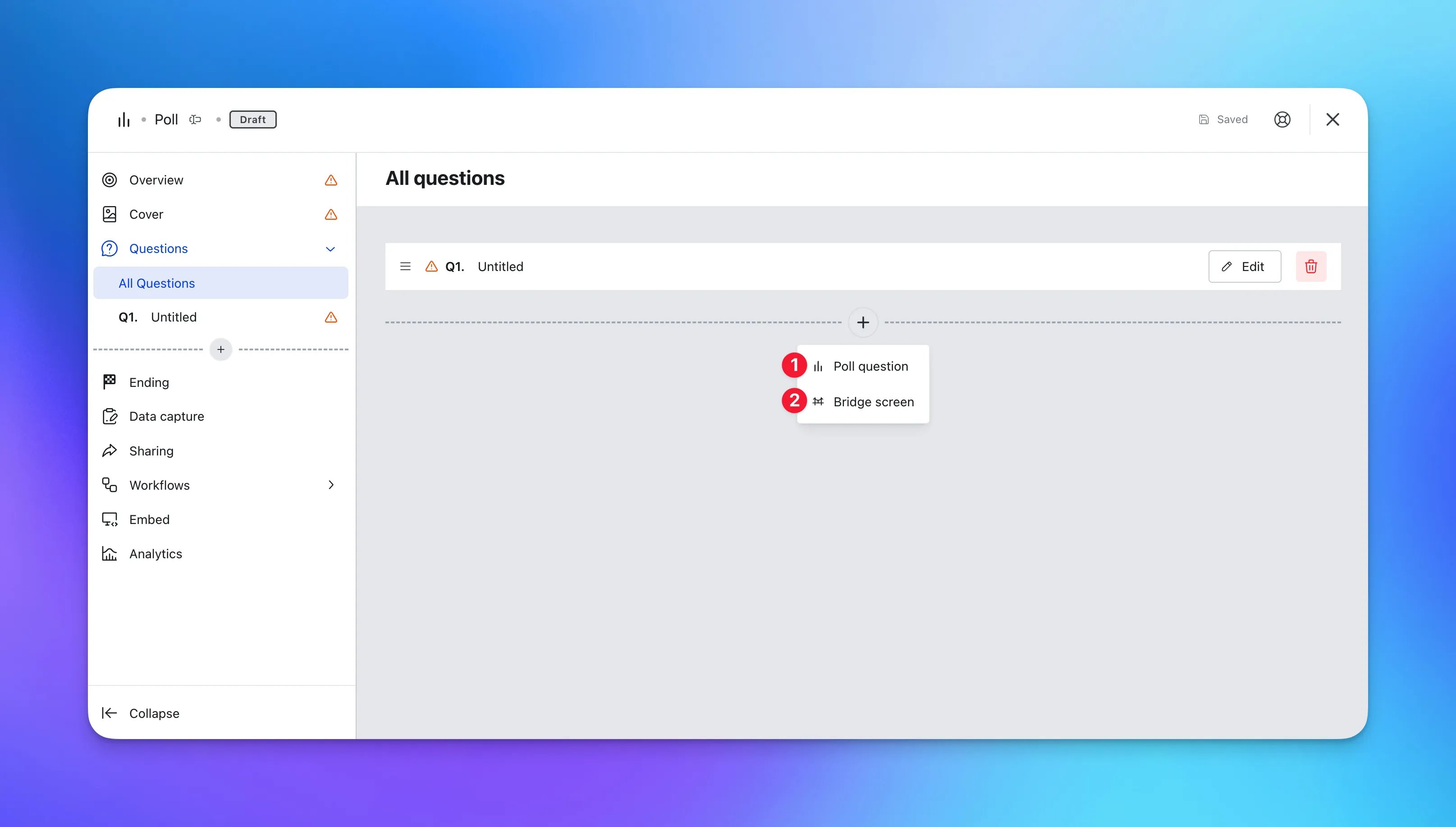 Poll: step 3 — Step 3: Adding Questions