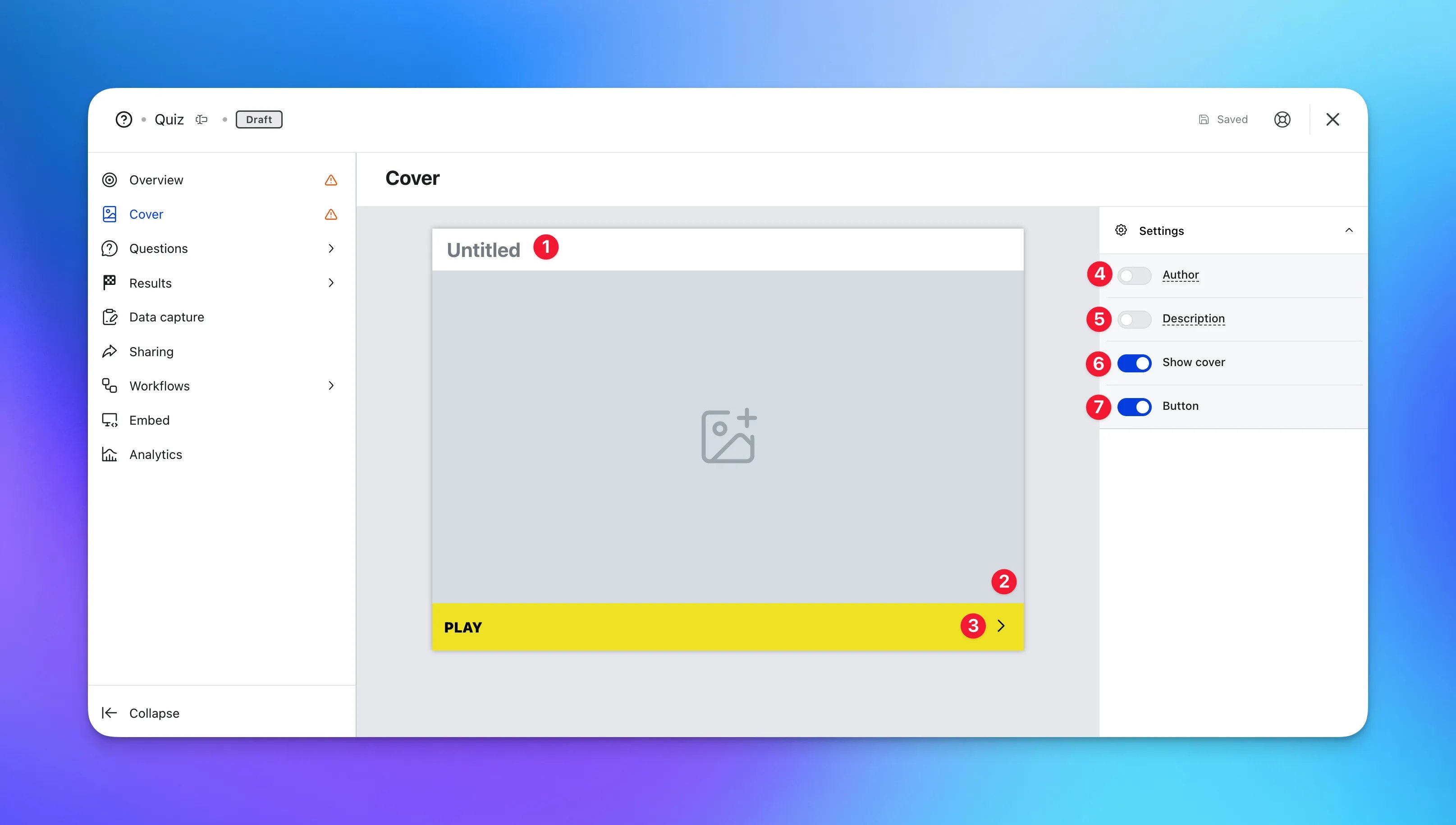 Quiz: step 2 — Step 2: Adding a Cover image (Optional)
