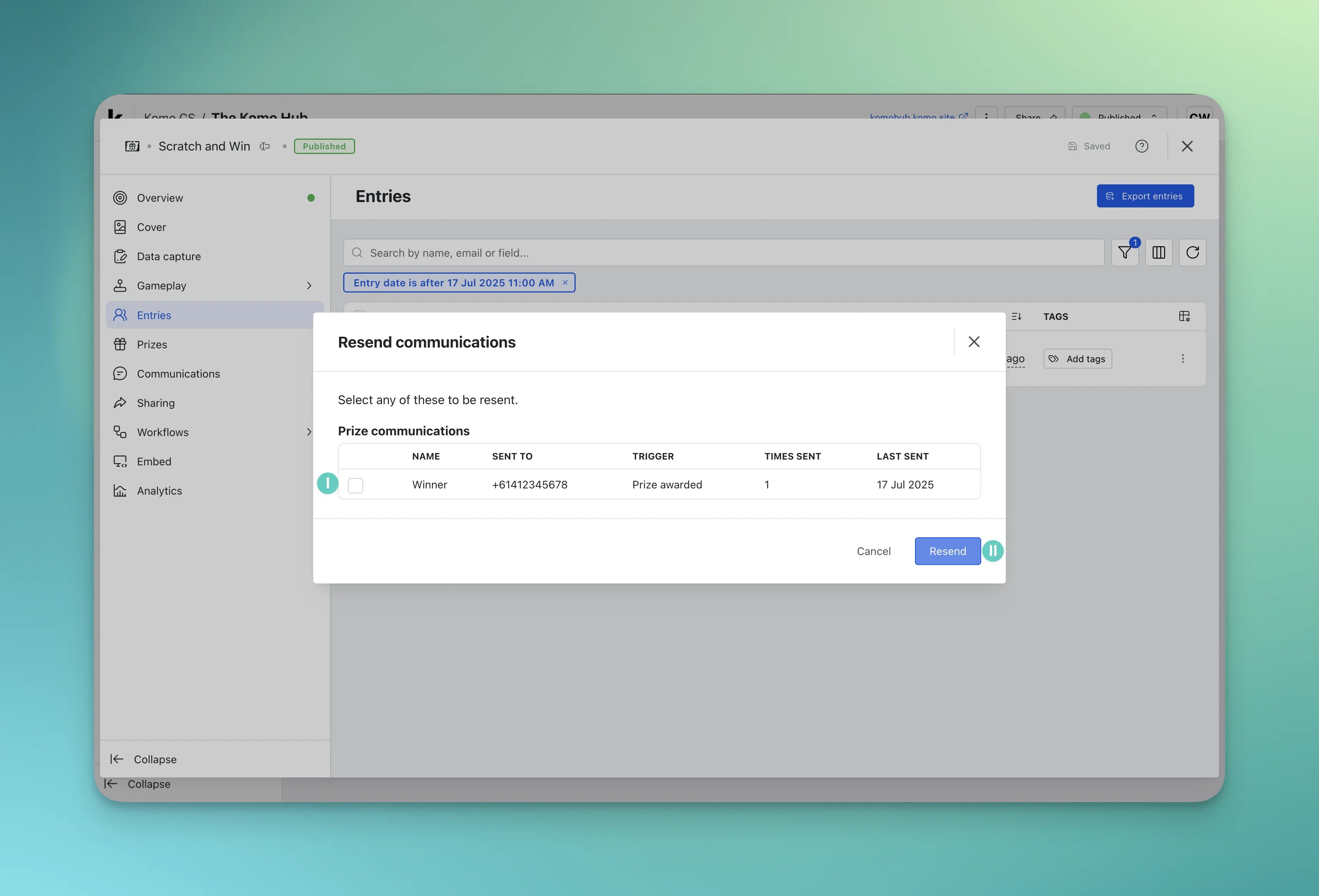 Edit Entrant Details and Resend Communications: option d — Step 2: Edit an entrant's details