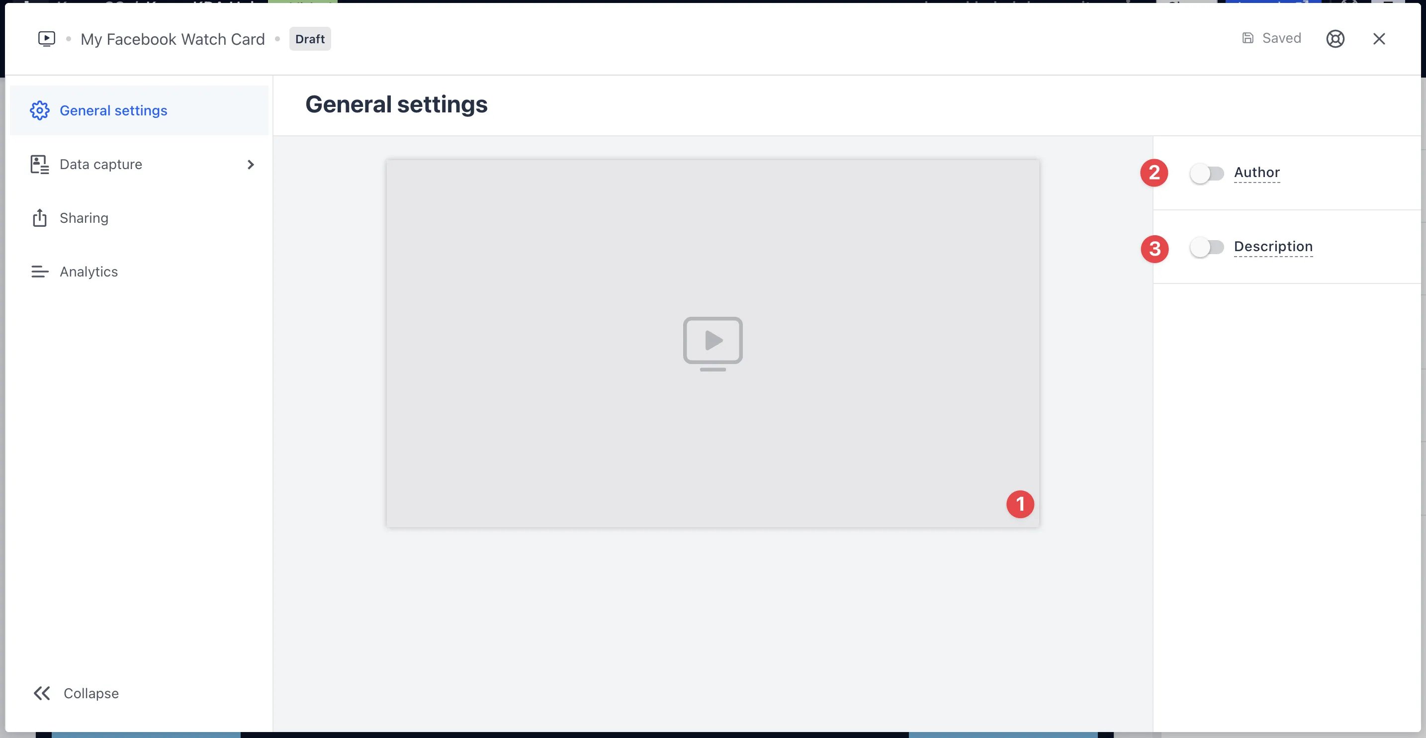 Facebook Watch Card: step 2 — Step 2: Paste the link to the card