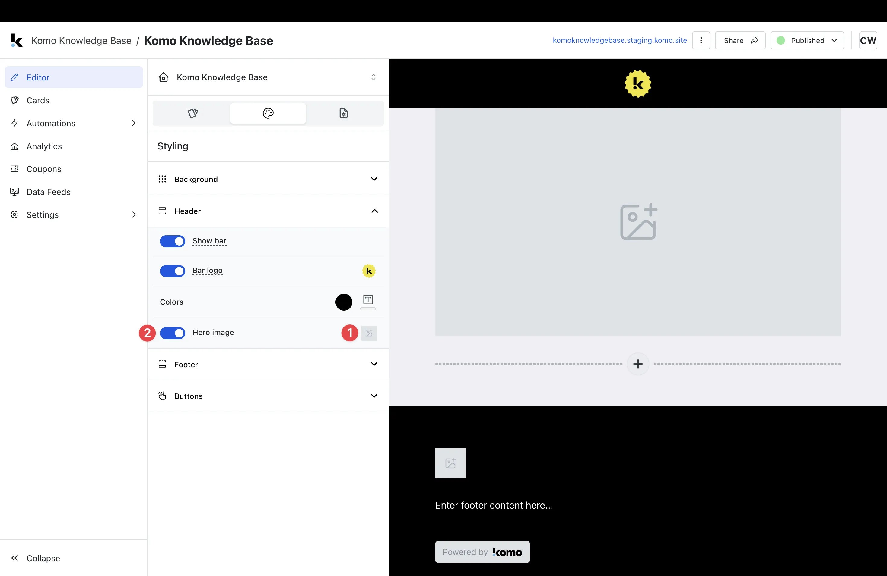 Hub Editor: step 4 — Step 4: Upload a Cover image