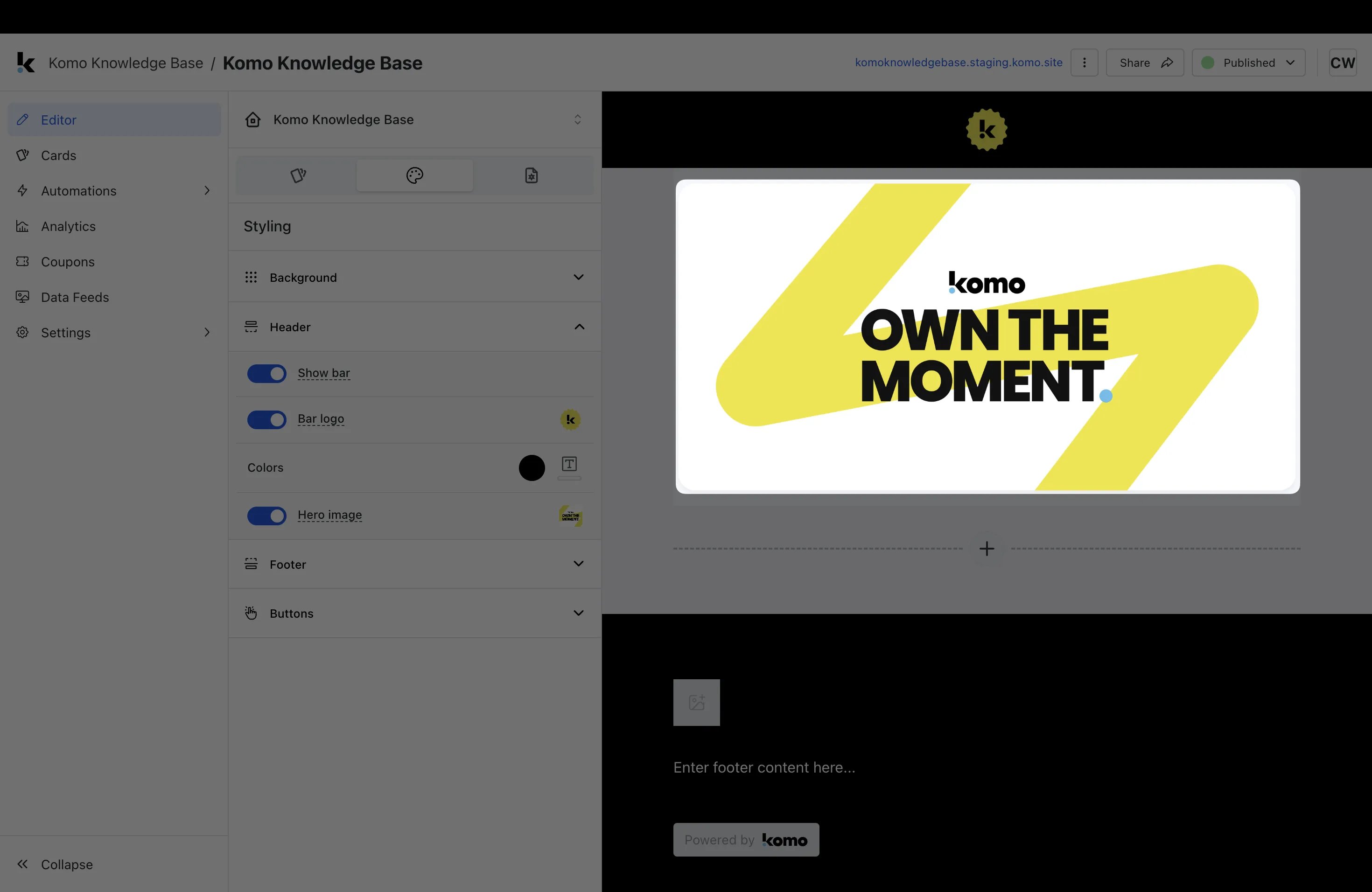 Hub Editor: step 5 — Step 4: Upload a Cover image