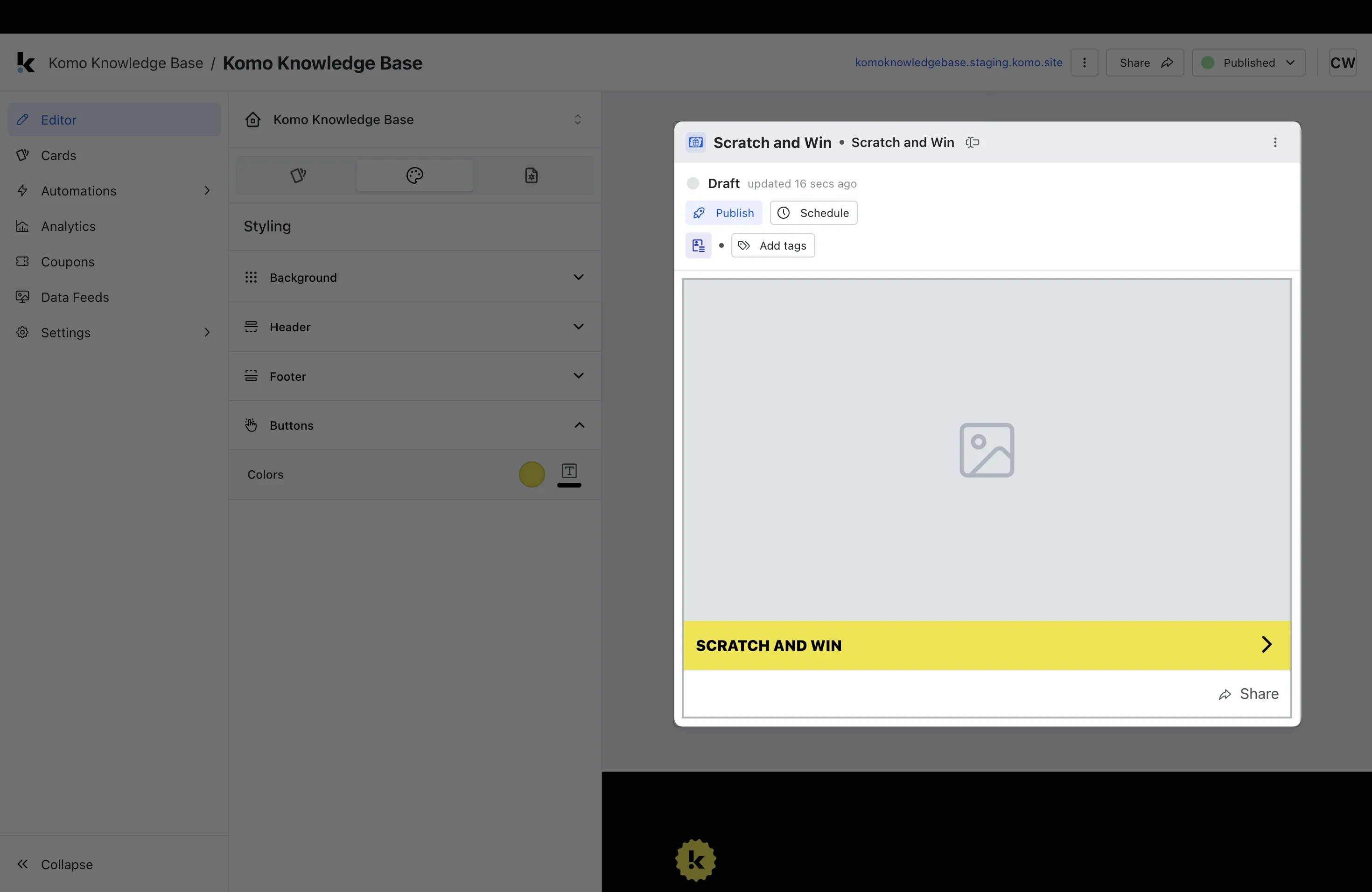 Hub Editor: step 1 — Step 6: Set your Button colours
