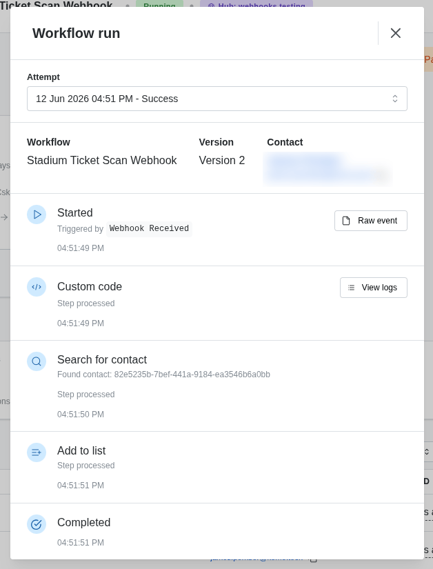 Workflow Run Detail View