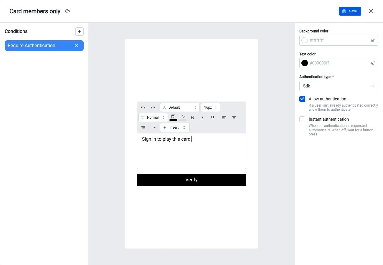 Access Policies: editing the description in the preview