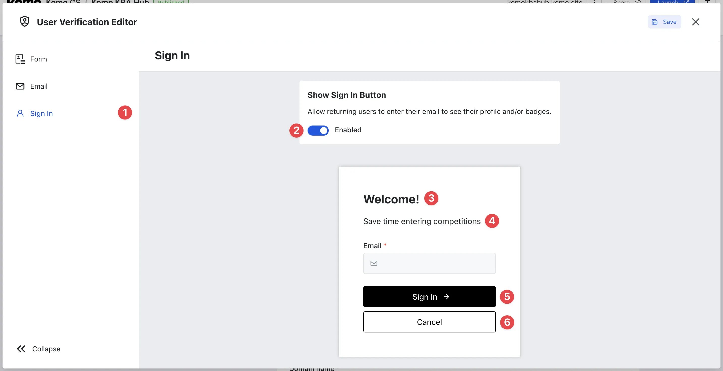 Contact Verification: step 4 — Step 4: Add a Sign-In button (Optional)