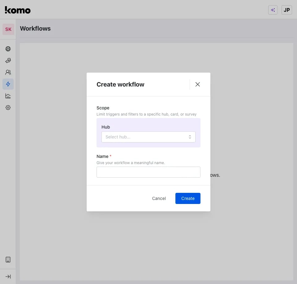 Workflows: step 2 — Step 2: Choose Your Scope