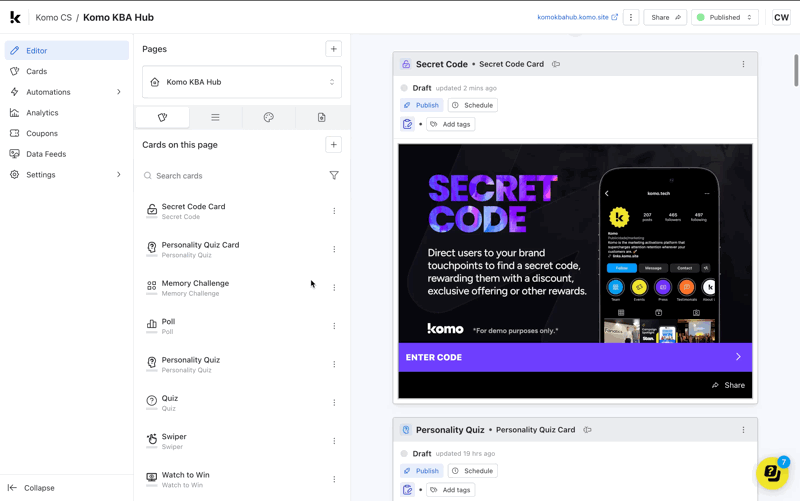 Data Capture: step 1 — Step 1: Add a Data capture to your card