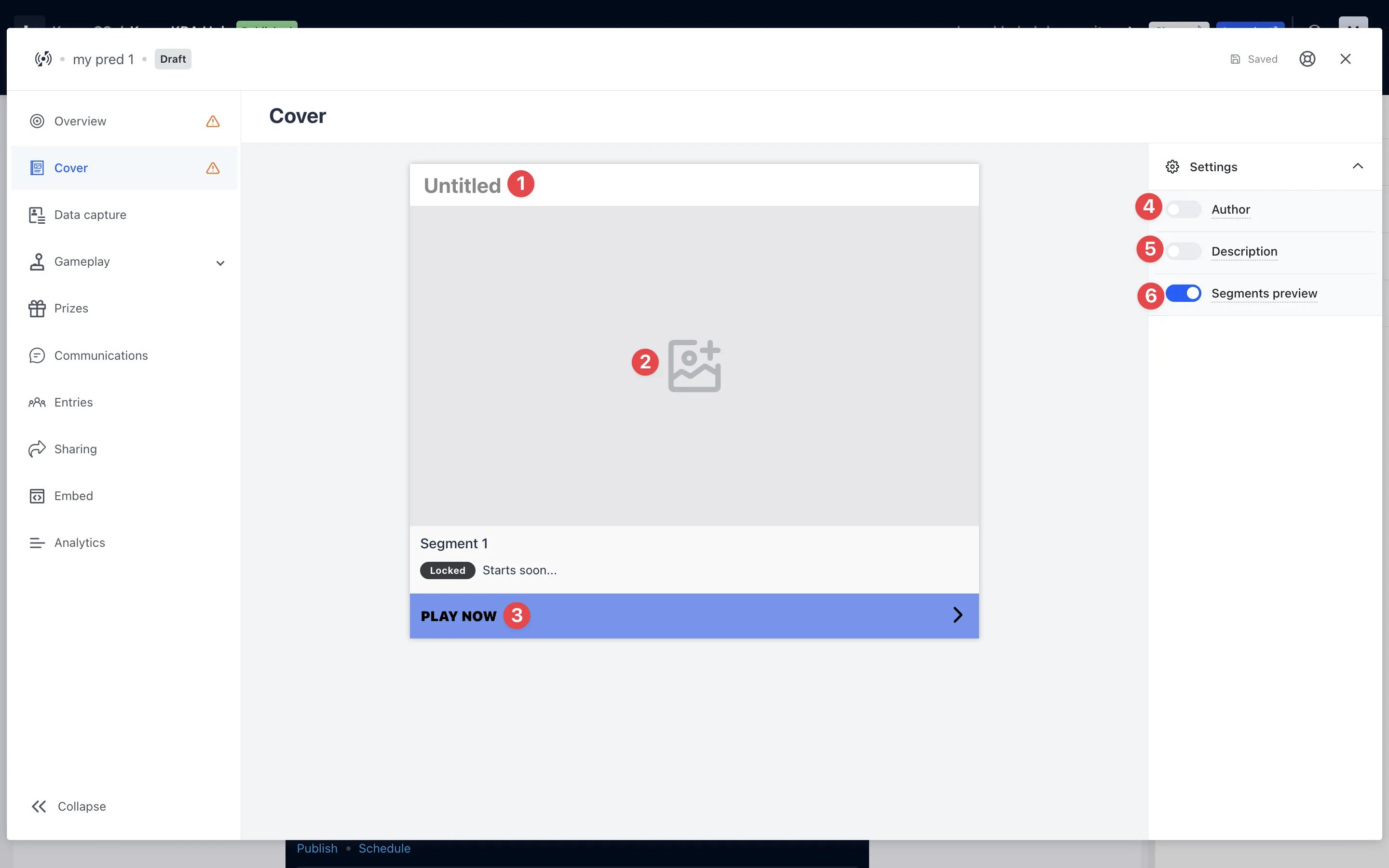 Live Predictor (Basic): step 2 — Step 2: Add a Cover image