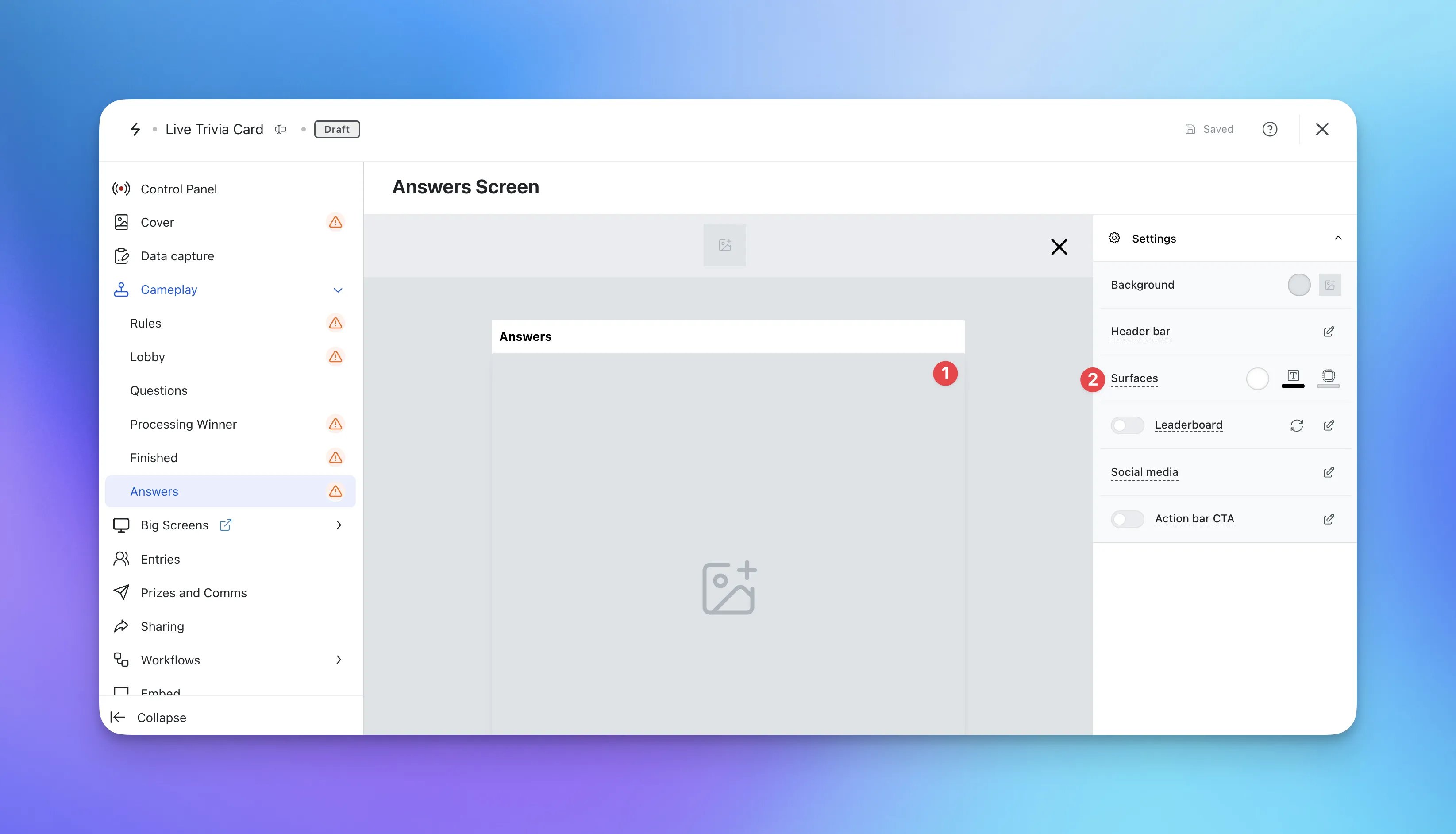 Live Trivia: step 10 — Step 10: Set up your Answers Screen