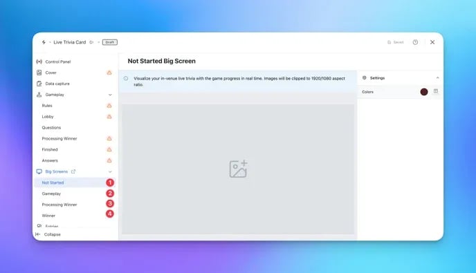Live Trivia: step 11 — Step 11: Set up your Big Screens (optional)