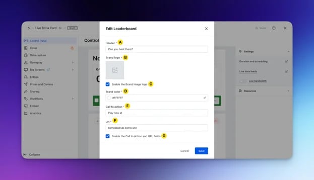 Live Trivia: option a — Step 2: Set up your Live Trivia start time